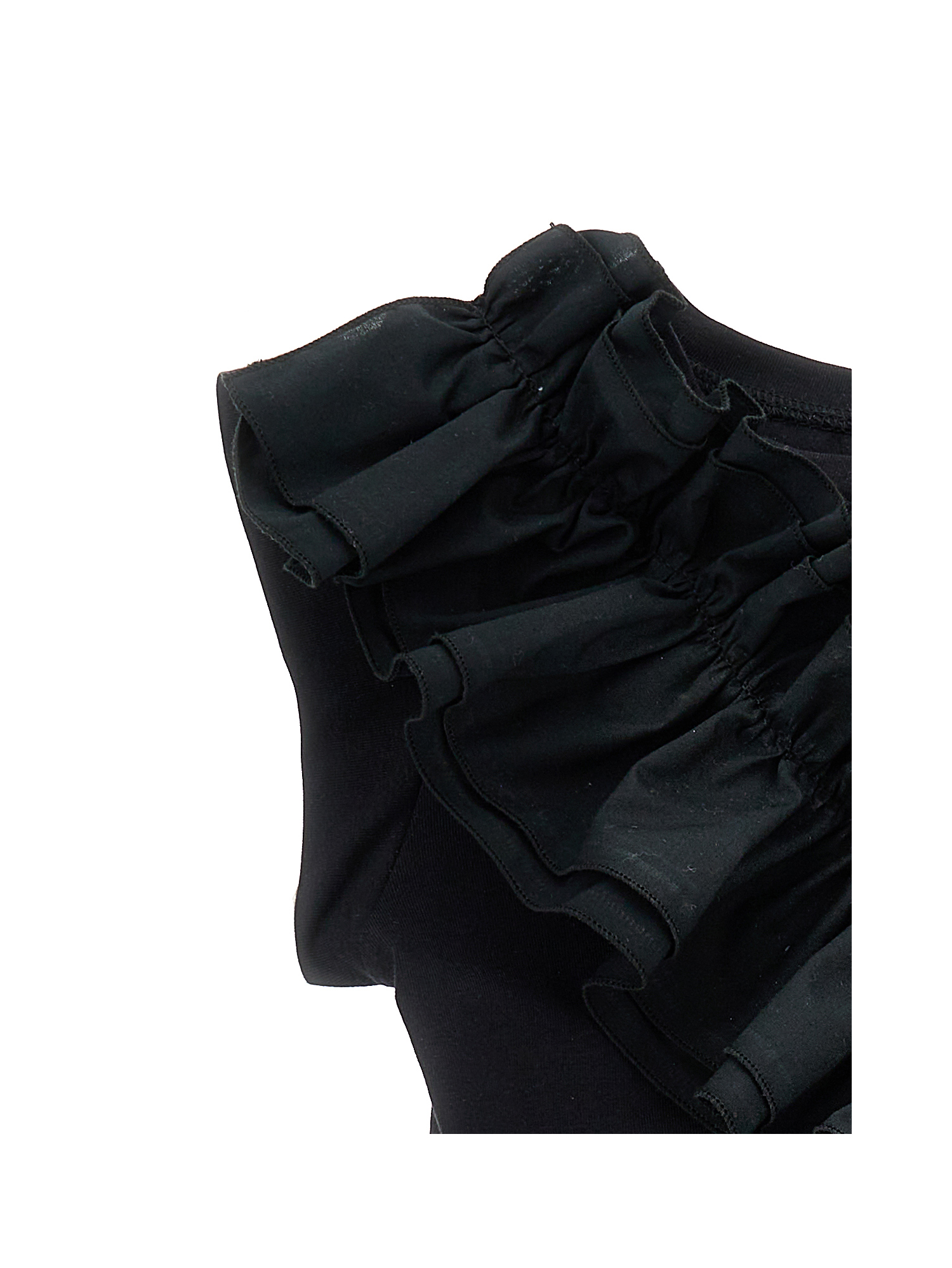 Monnalisa Top With Maxi Ruffle In Black