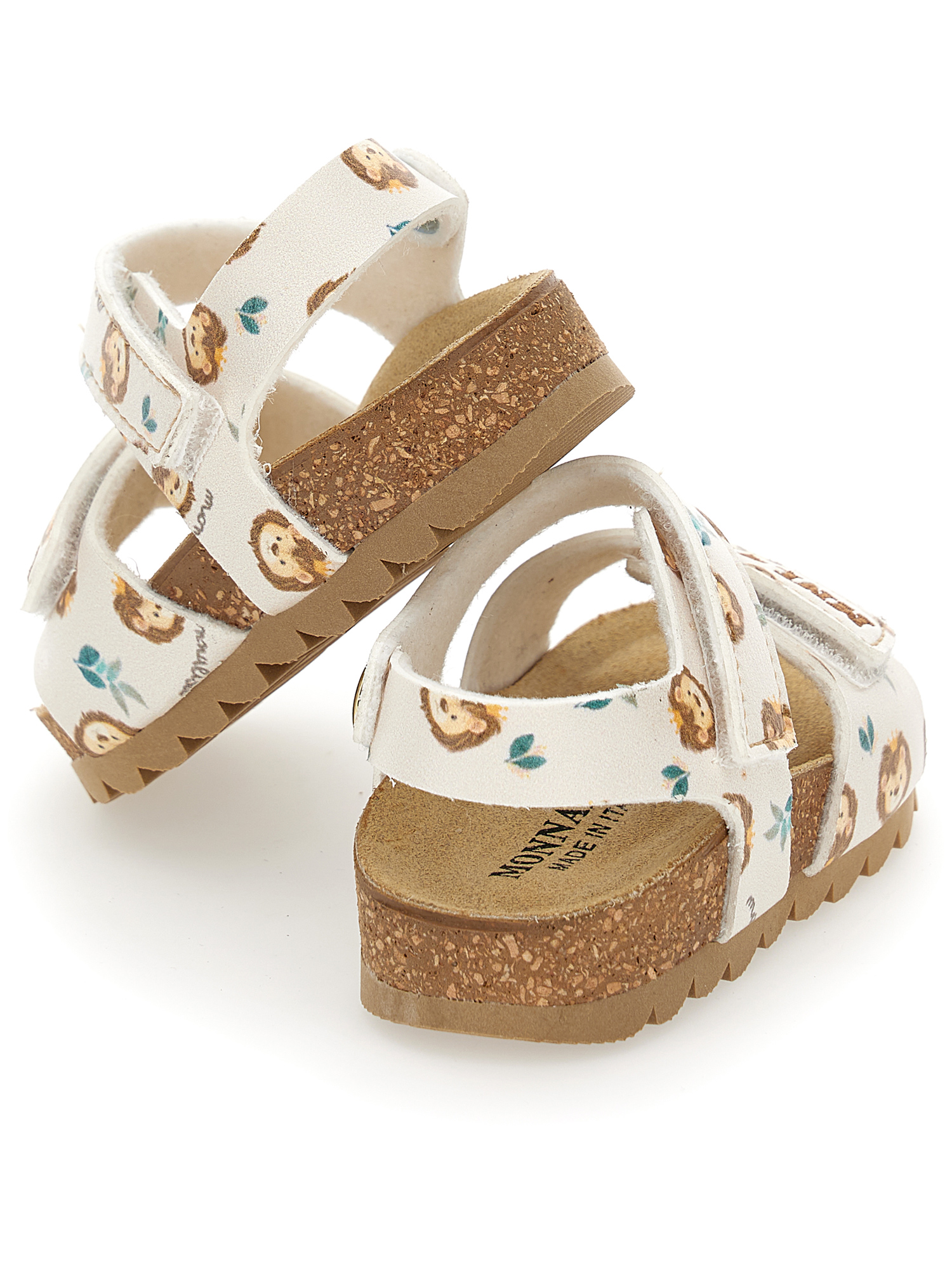MONNALISA MONNALISA COMFORTABLE LION CUB PRINT SANDALS