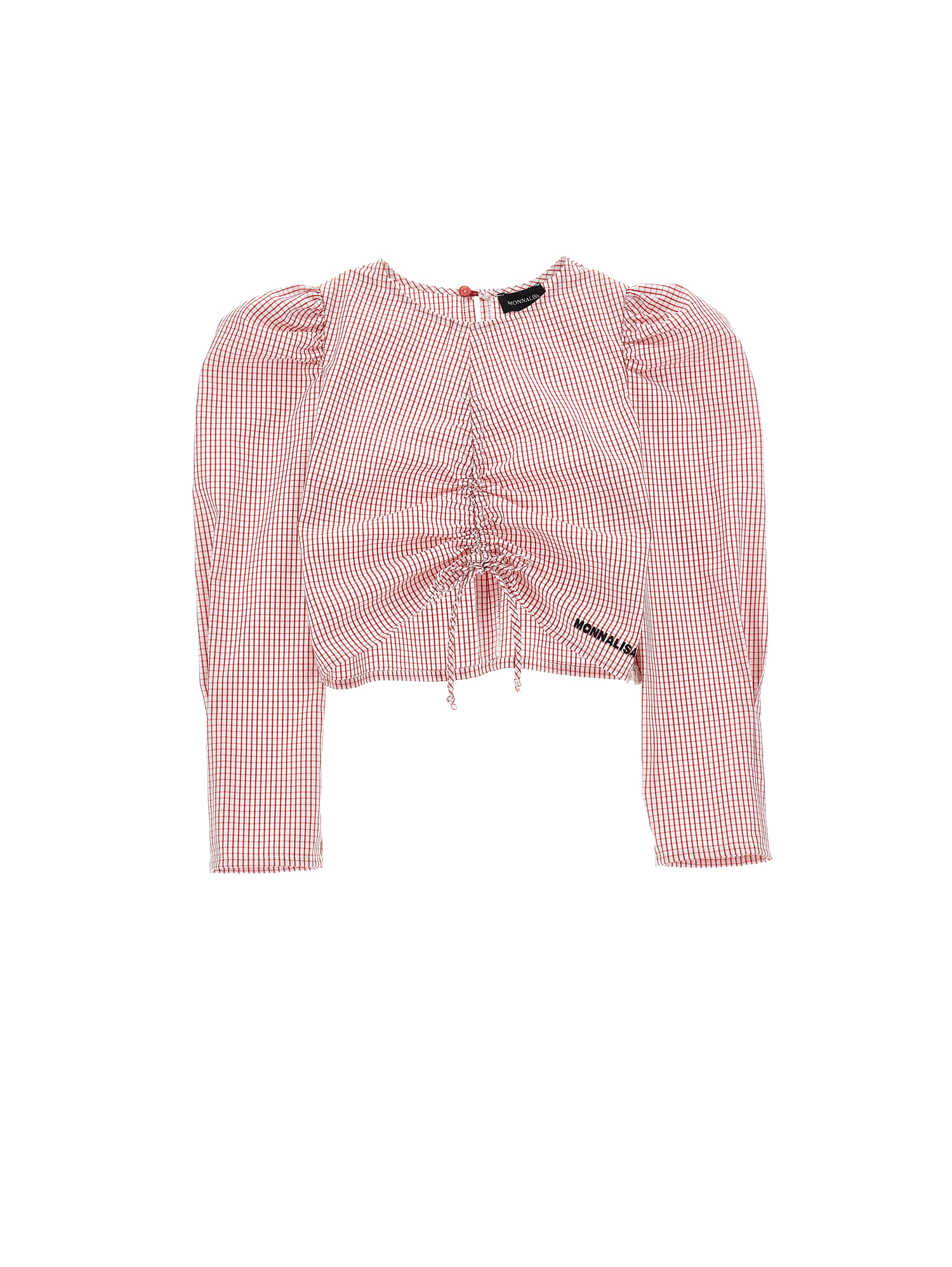 Monnalisa Top popeline increspalo maniche lunghe