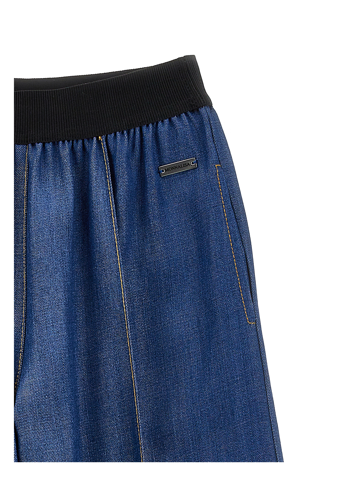 Monnalisa Flowing Denim Trousers In Blue