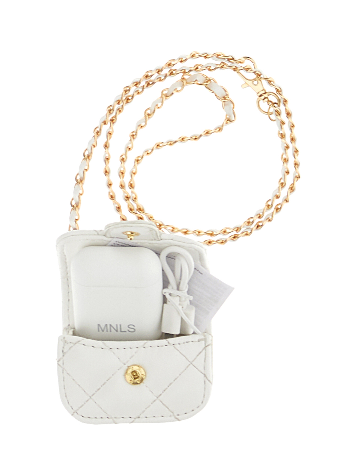 Shop Monnalisa Quilted Mini Bag In White