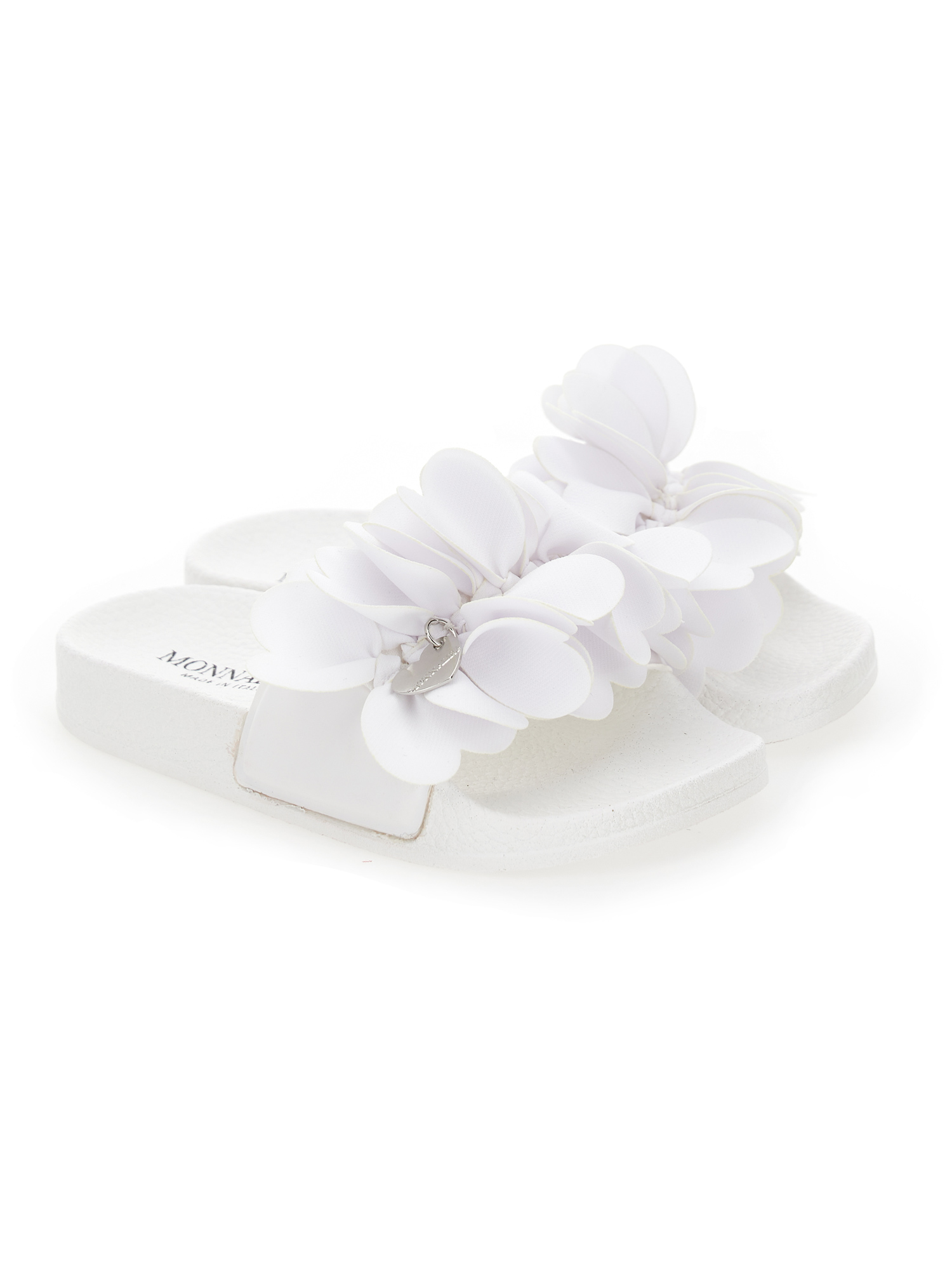 Shop Monnalisa Pvc Sandals With Petals In White