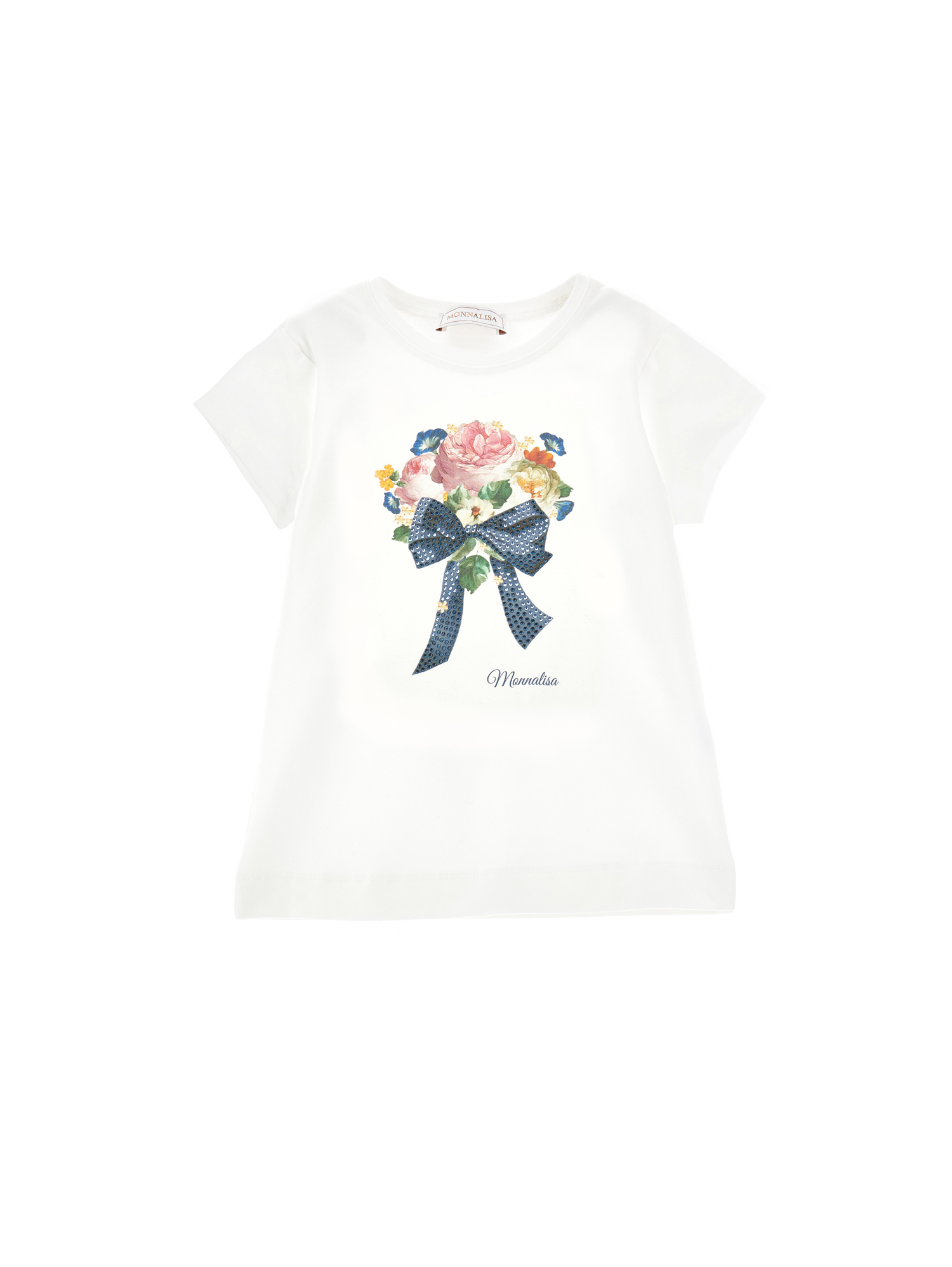 Monnalisa T-shirt jersey stampa mazzolino