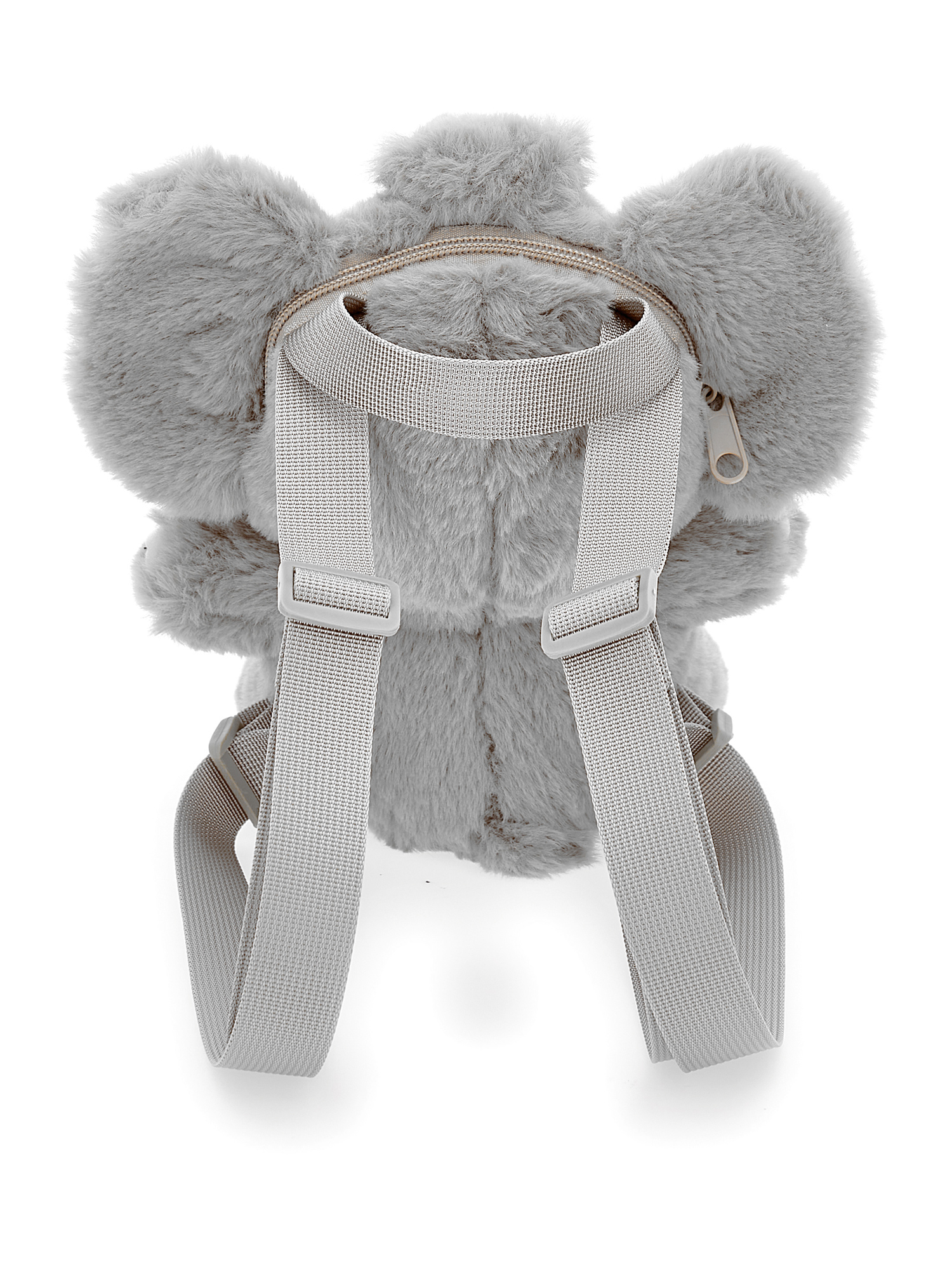 Monnalisa Plush Elephant Backpack In Grey