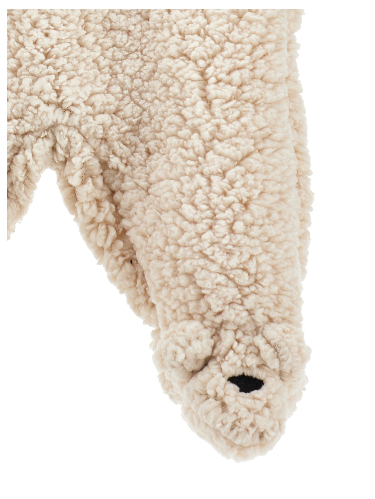 Monnalisa Three-piece Plush Set In Cream + Cream