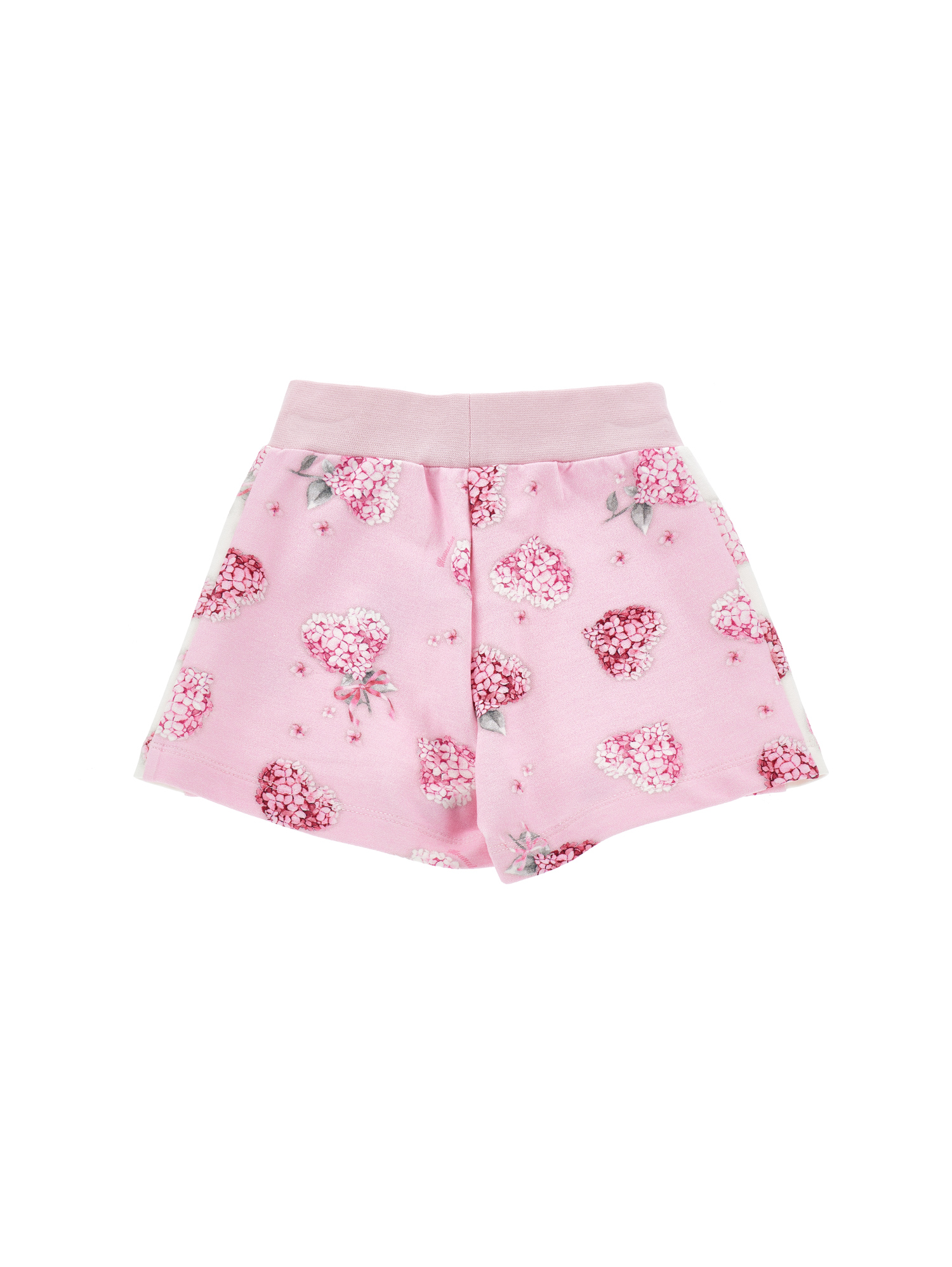 Monnalisa Fleece Shorts With Flowers In Rosa Fairy Tale