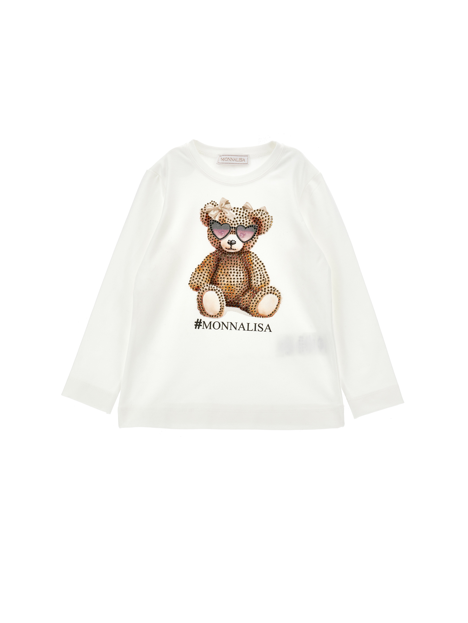 Monnalisa Teddy T-shirt In White