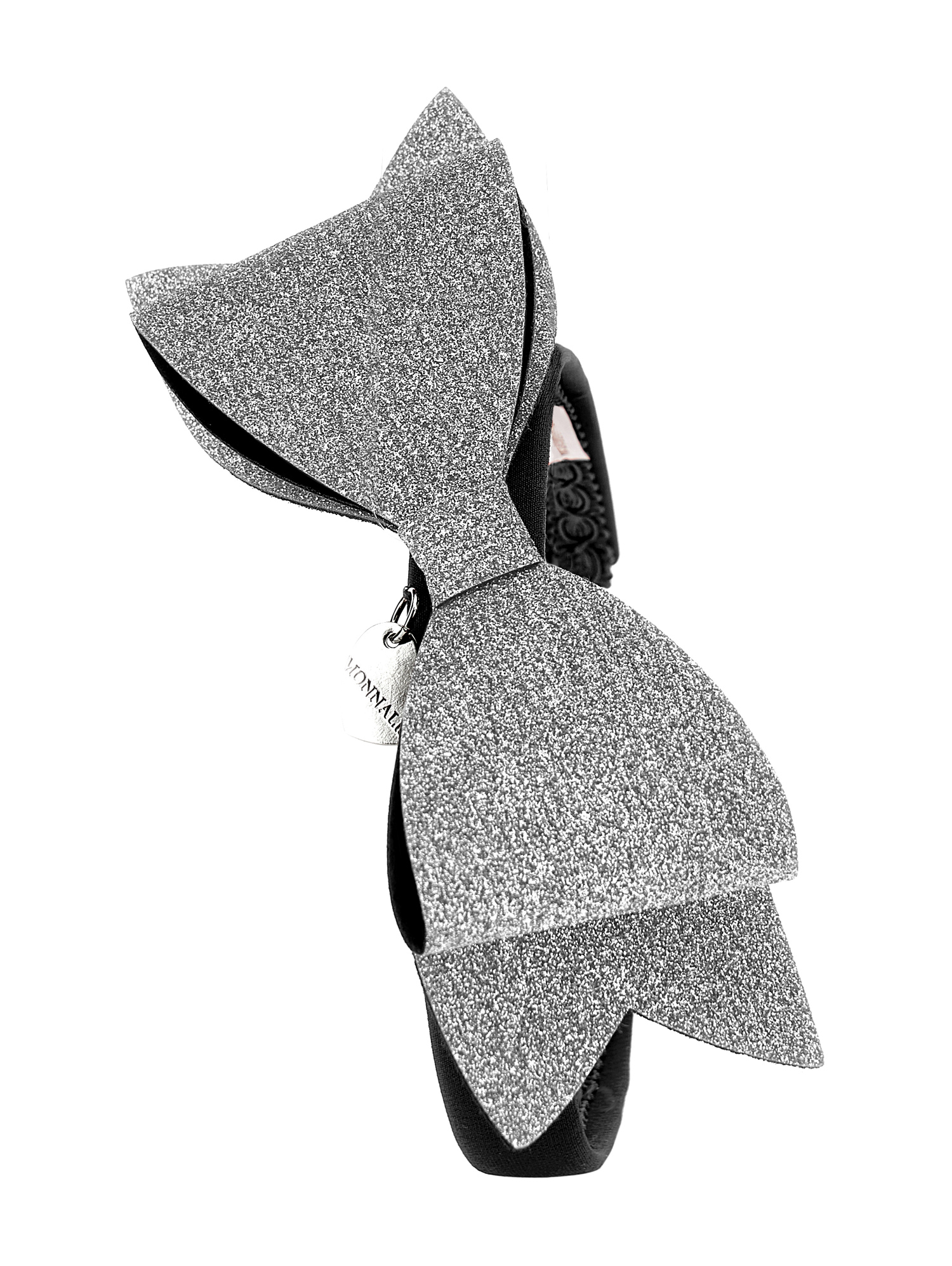 Monnalisa Lurex Bow Headband In Black