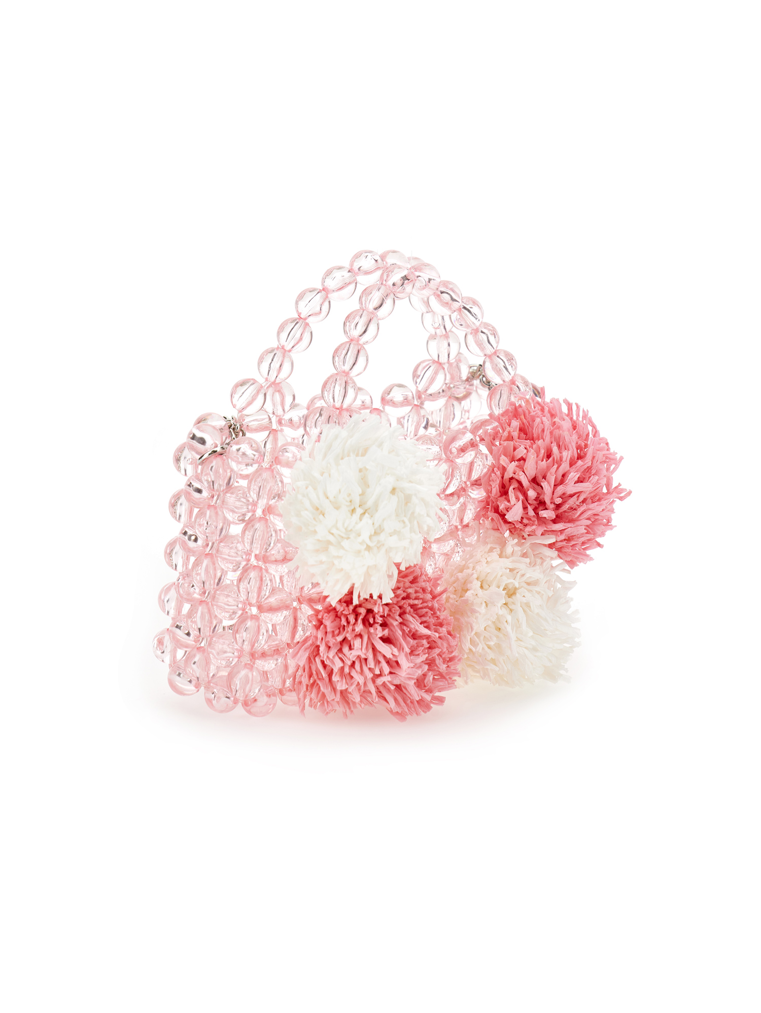 Shop Monnalisa Crochet Pom Pom Bag In Rosa Fairy Tale