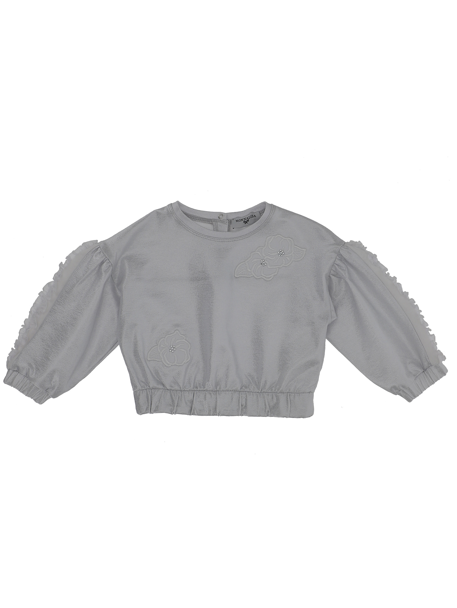 Monnalisa Kids'   Silver Sweatshirt With Lurex