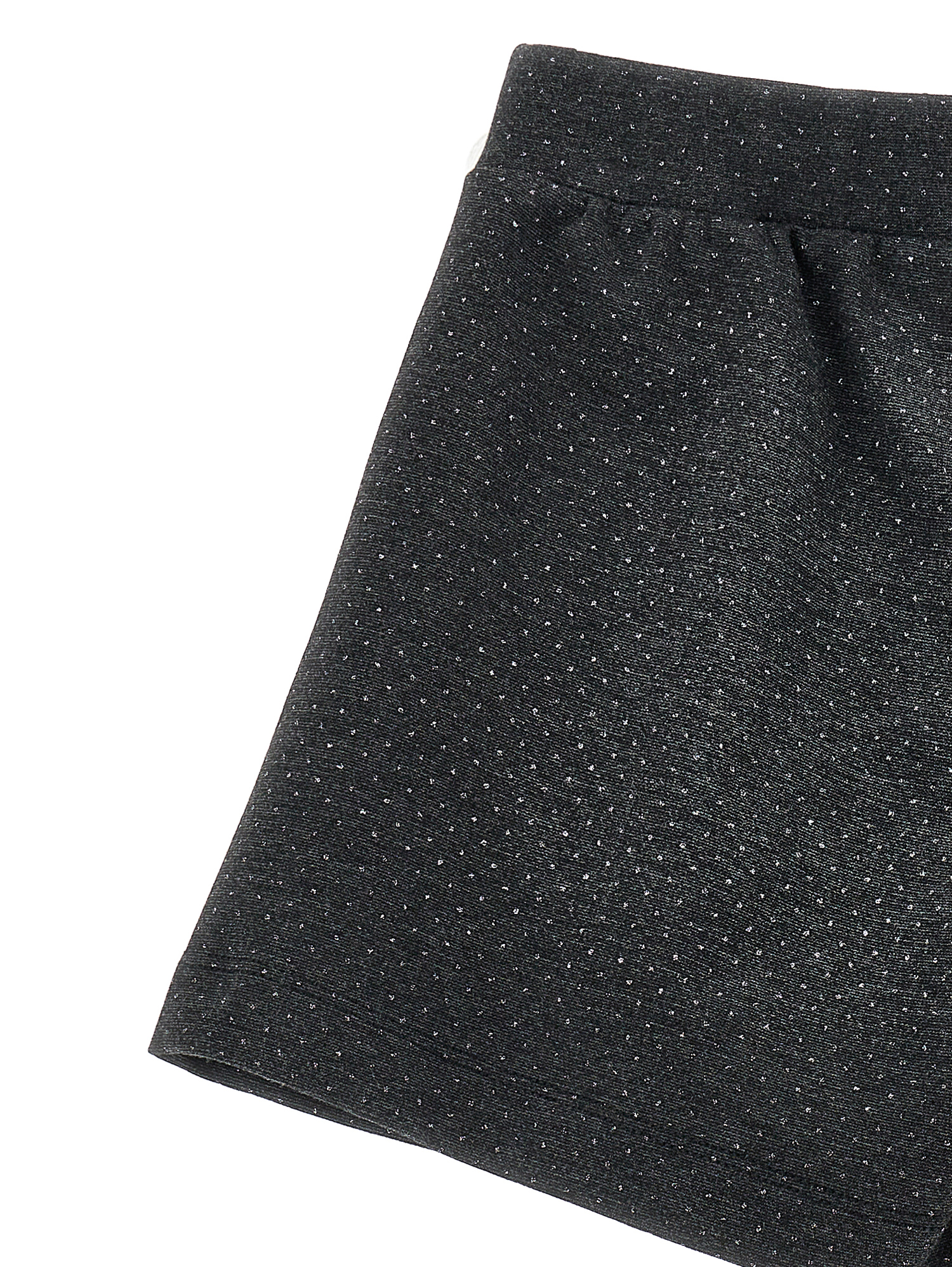 Monnalisa Glitter Polka Dot Bermuda Shorts In Medium Grey + Silver