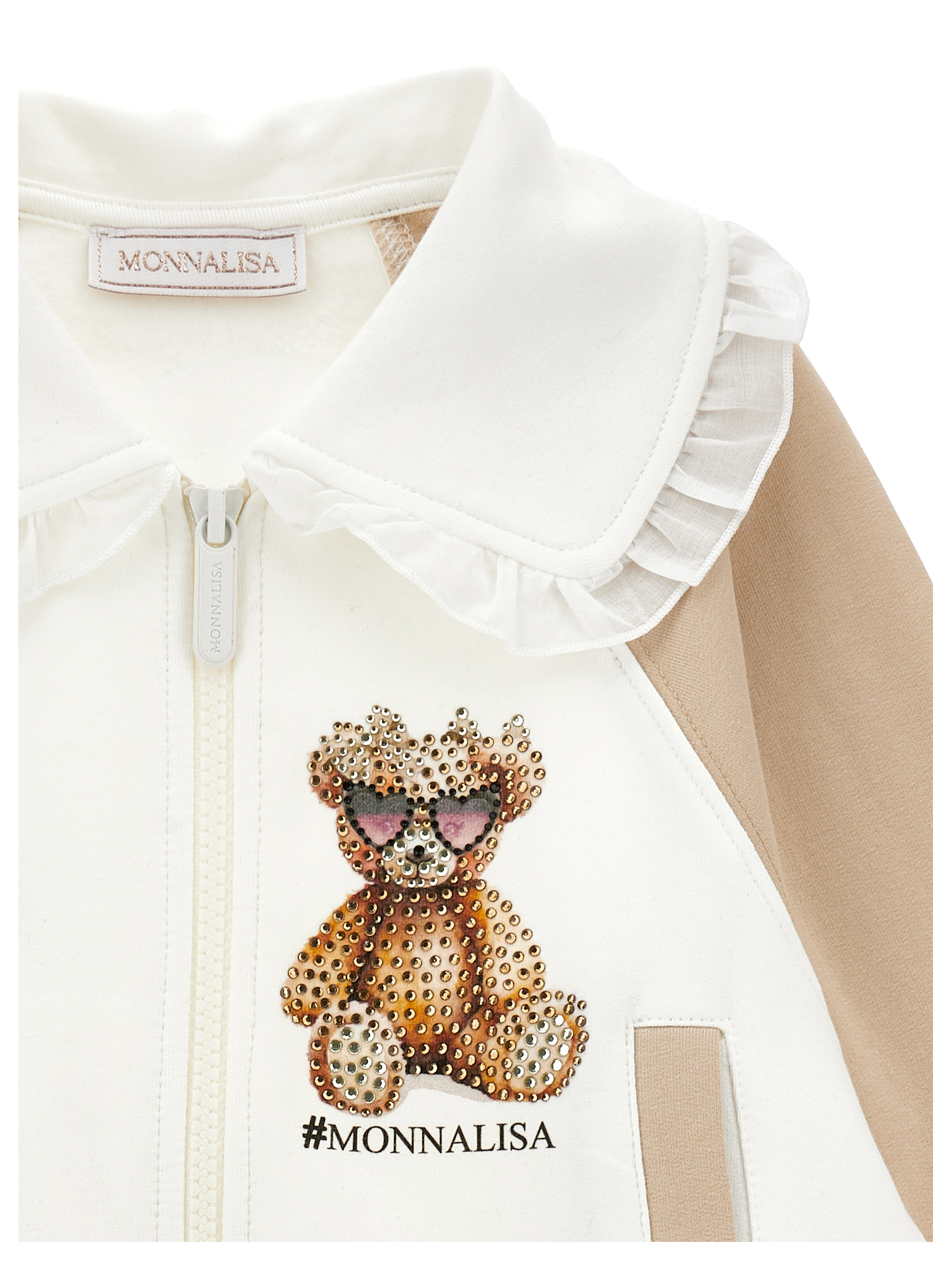 Monnalisa Teddy  Two-tone Sweatshirt In Multi