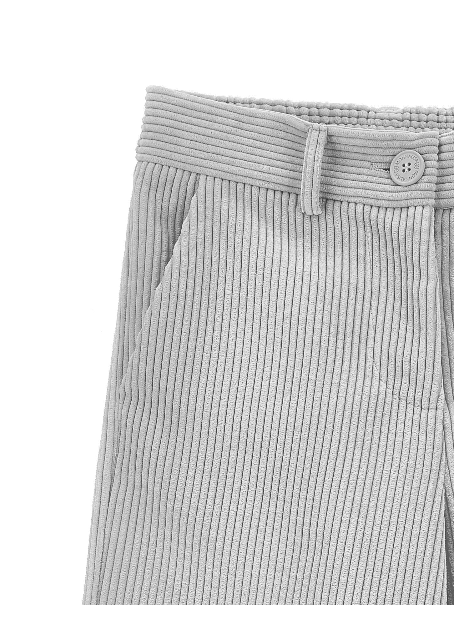 Monnalisa Velvet Corduroy Trousers In Grey