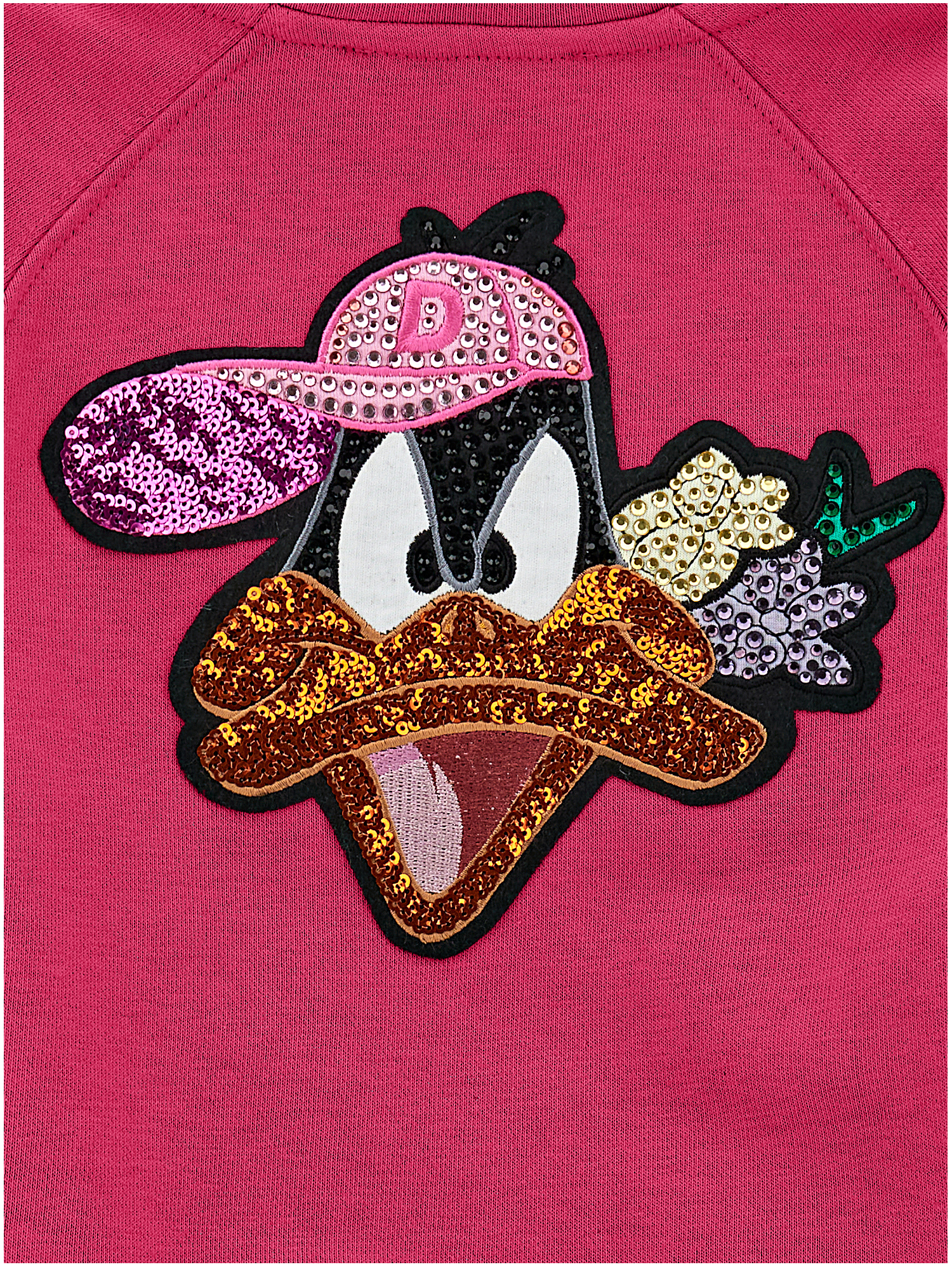 Monnalisa Daffy Duck Zip-up Sweatshirt In Lilac