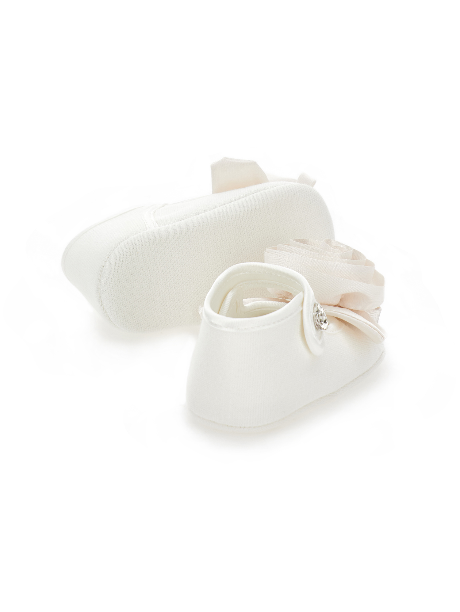 Monnalisa Rose-appliqué Booties In Cream