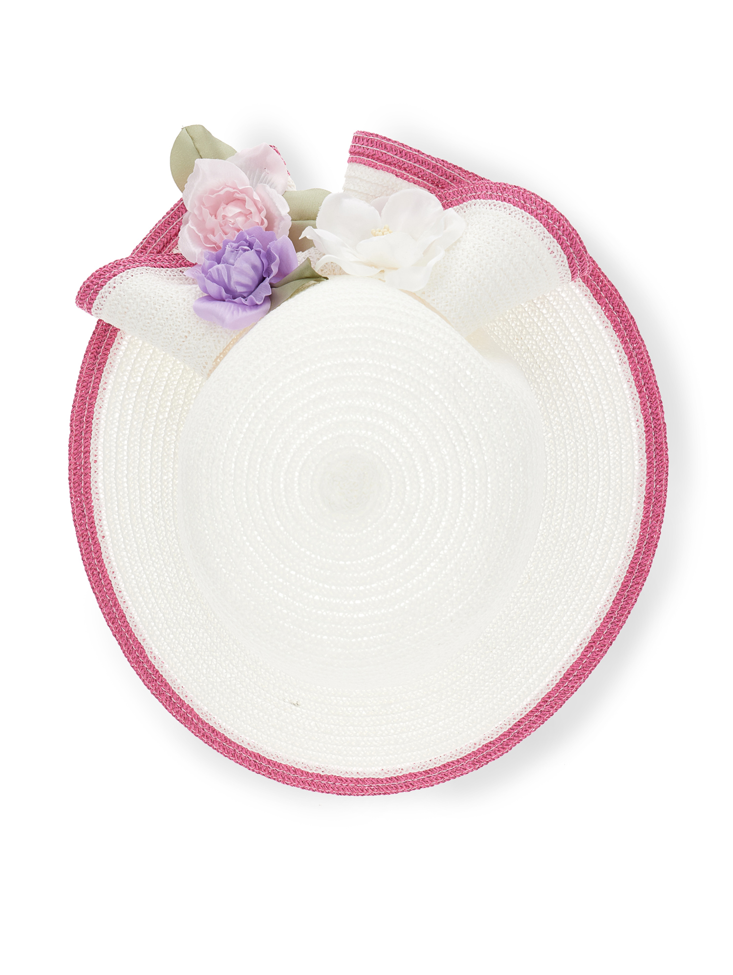 Monnalisa Floral Straw Hat In White