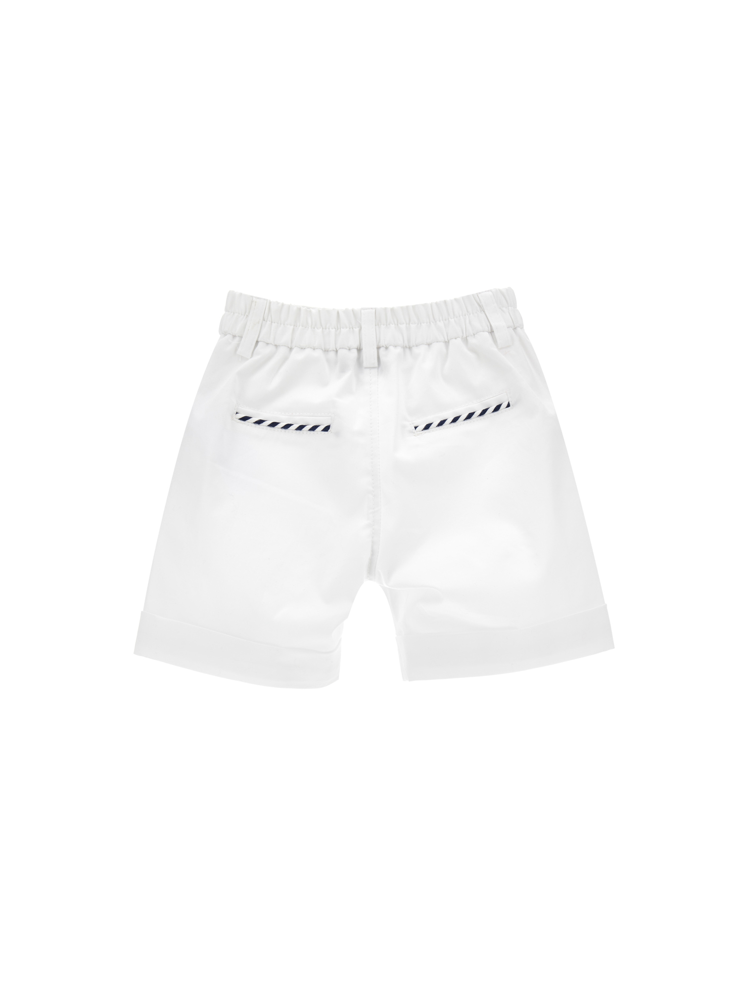 Shop Monnalisa Plain Gabardine Bermuda Shorts In White