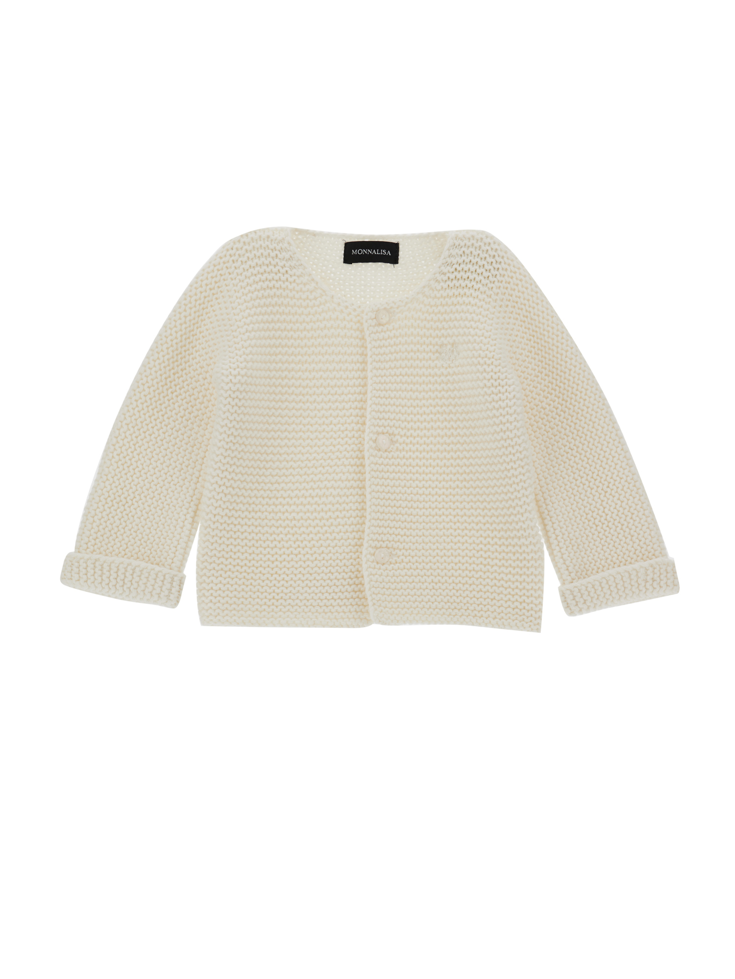 Monnalisa Babies'   Knitted Cardigan In Cream