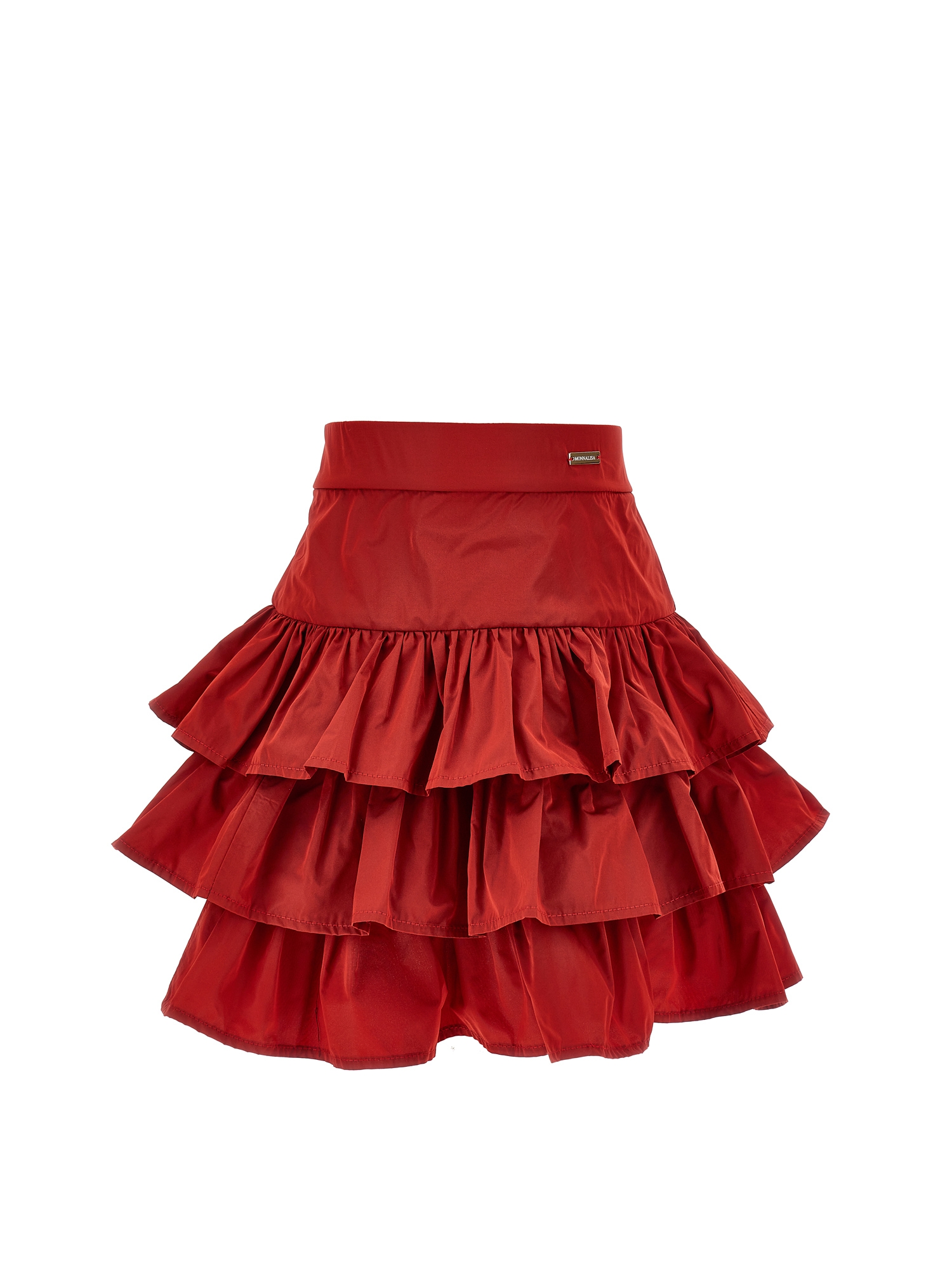 Monnalisa Kids'   Taffeta Flounced Skirt In Red