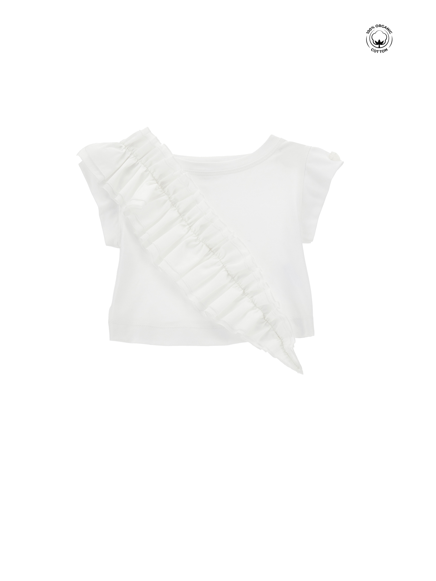 Monnalisa Kids' Oberteil Mit Maxi-rüschen In White