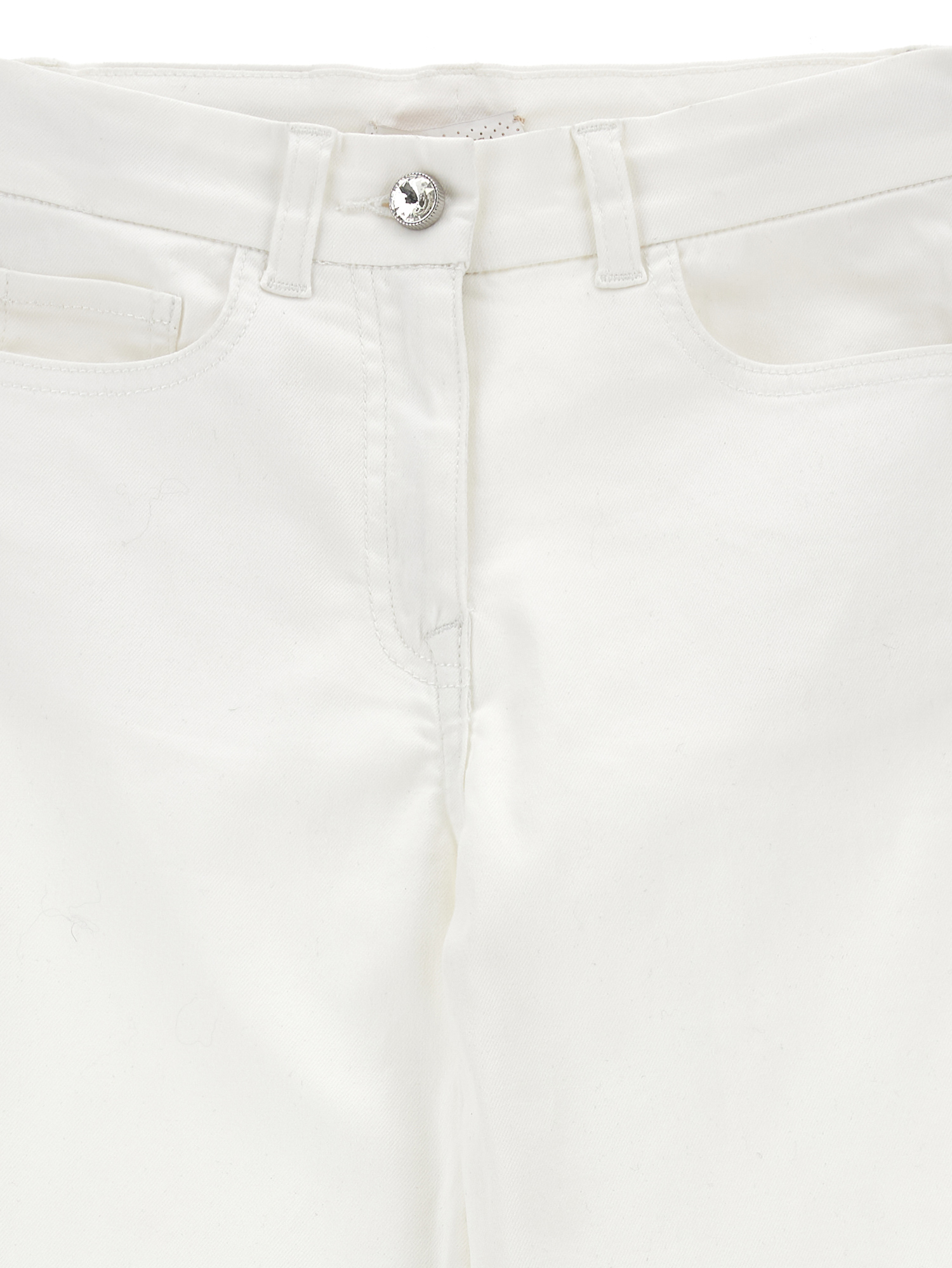 Monnalisa Oversized Five-pocket Jeans In Cream