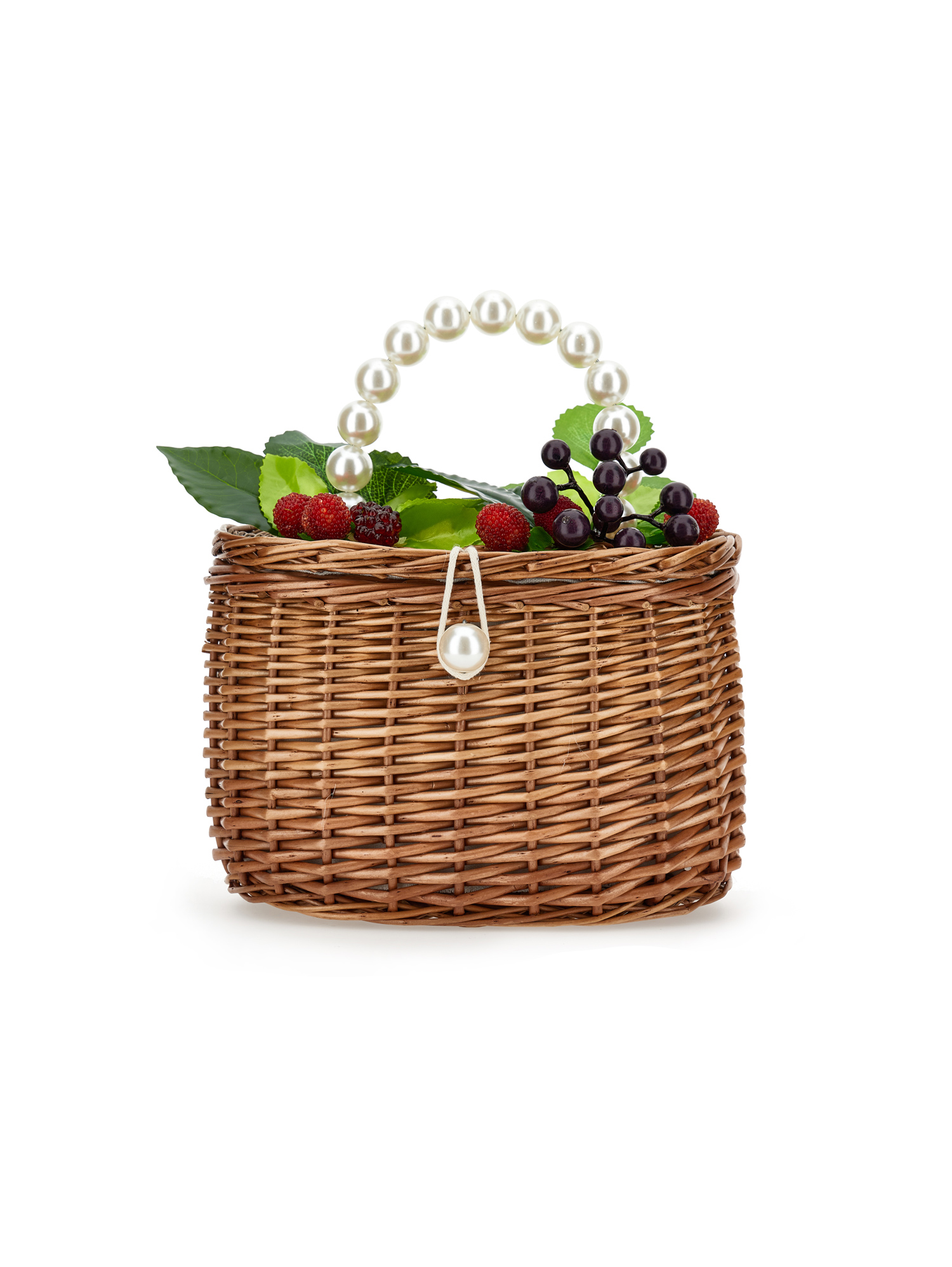 Monnalisa Wicker Trunk Bag In Beige
