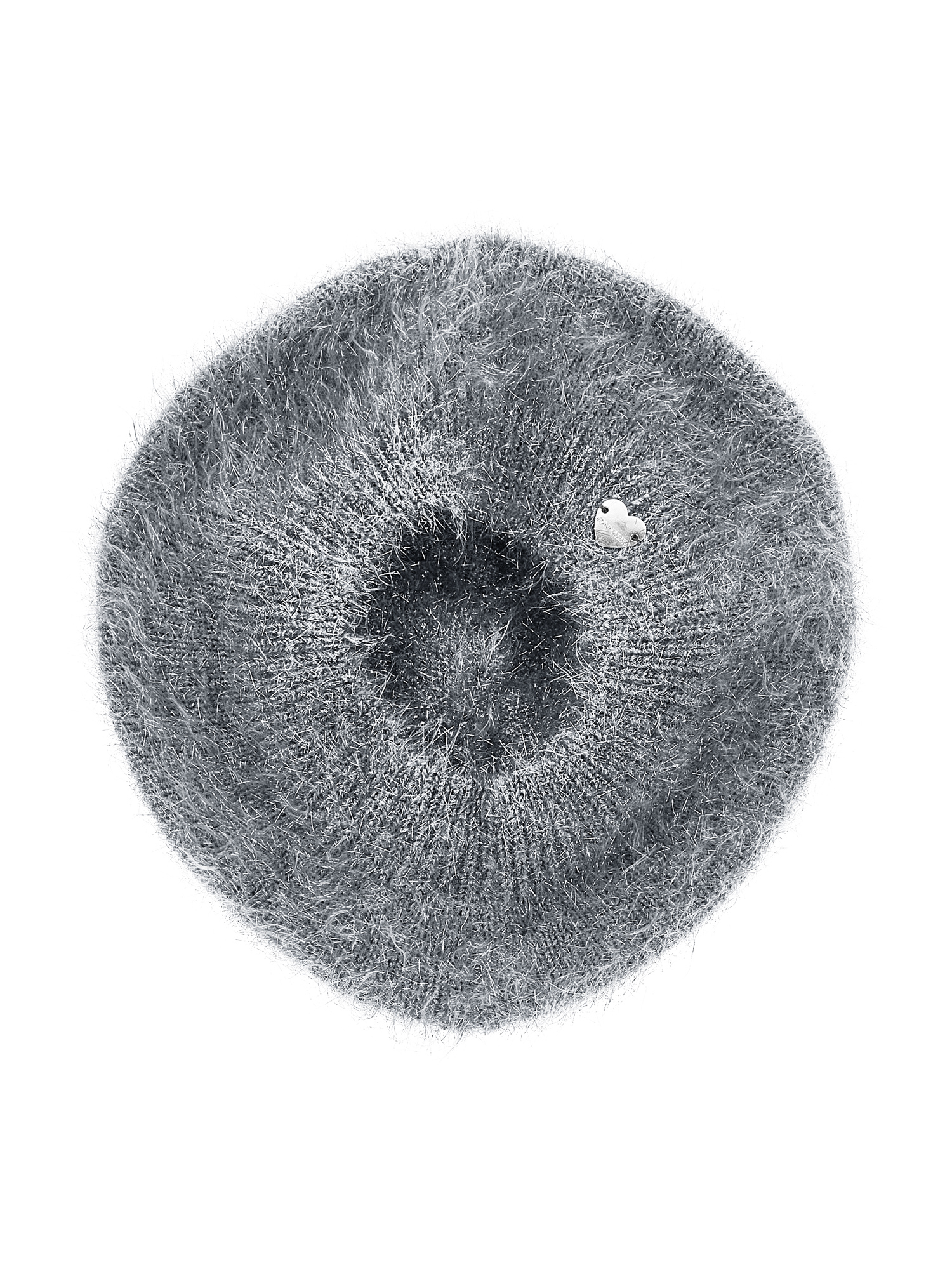 Monnalisa Lurex Knit Beret In Pearl Grey