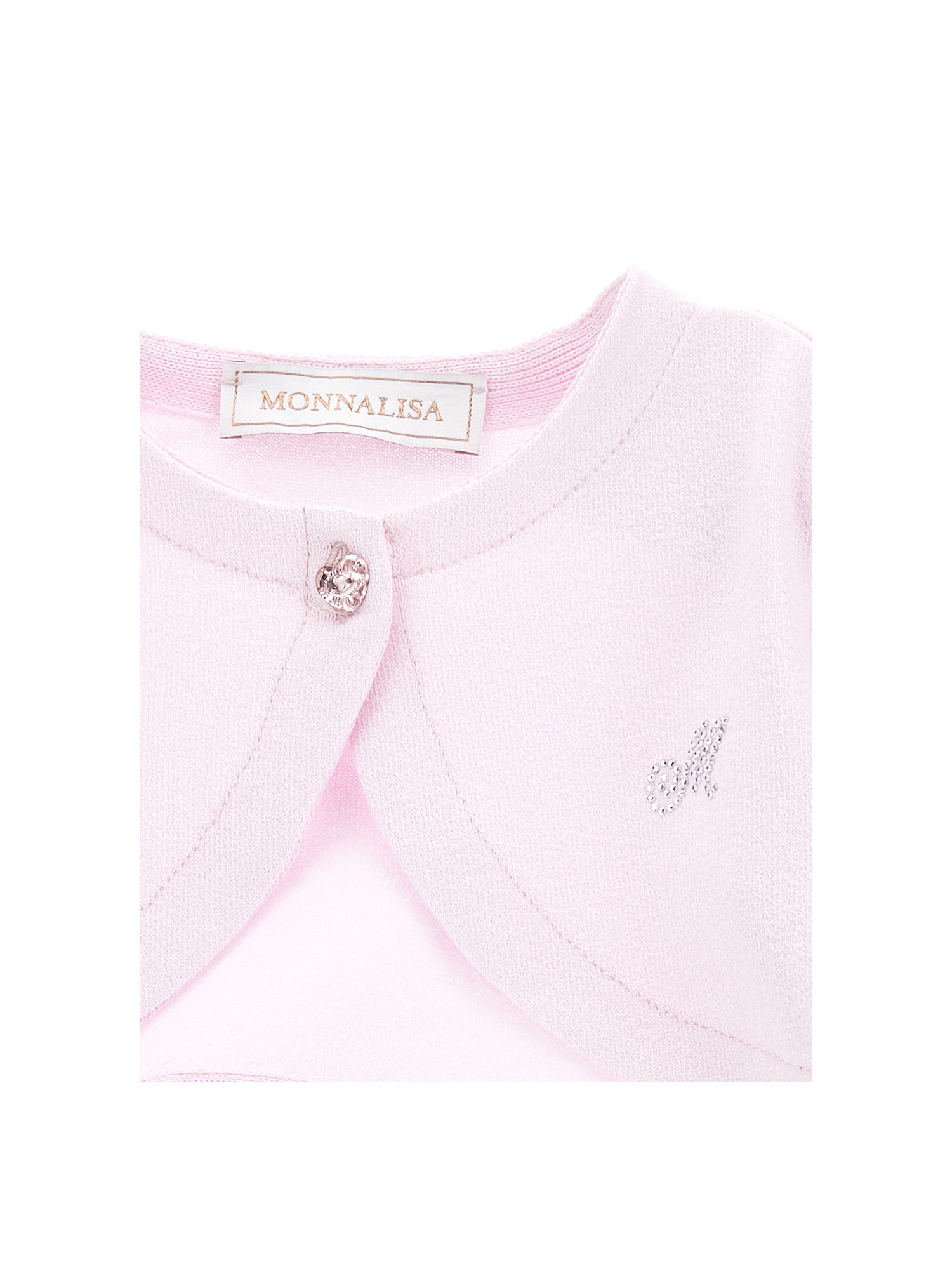 Monnalisa Cardigan With Button In Rosa Fairy Tale