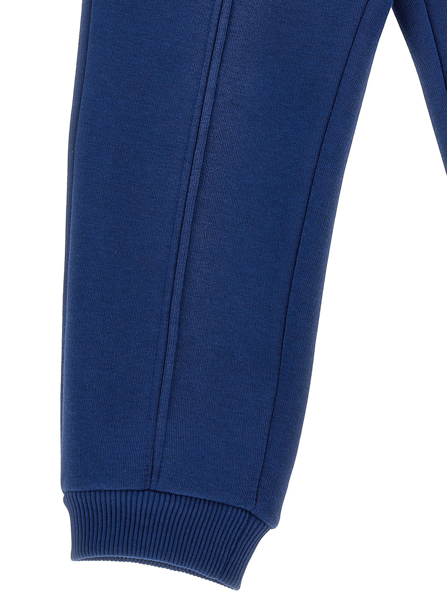 Monnalisa Heavyweight Fleece Joggers With Rhinestones In Navy Blue