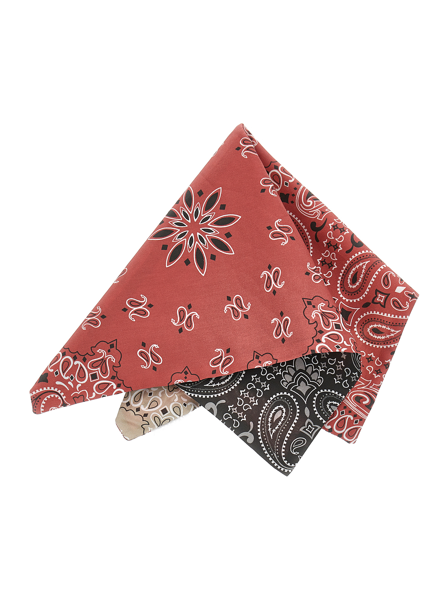 Monnalisa Kids'   Paisley Cotton Bandana In Ruby Red