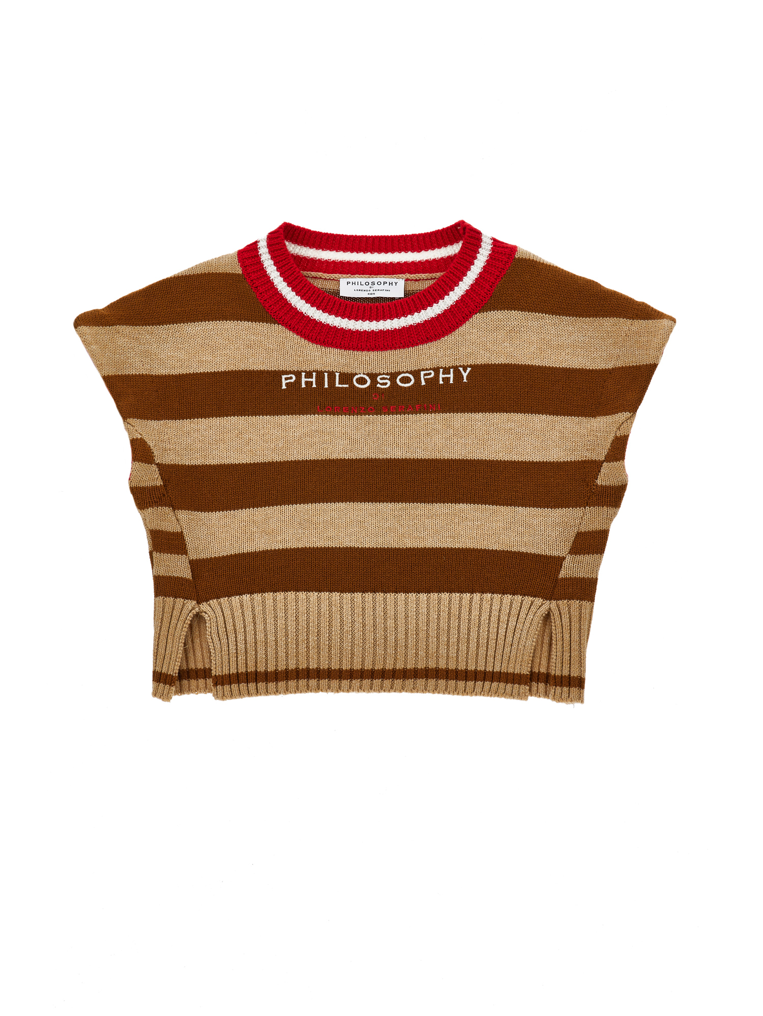 Philosophy Di Lorenzo Serafini Philosophy Kids  Striped Knitted Vest In Multi
