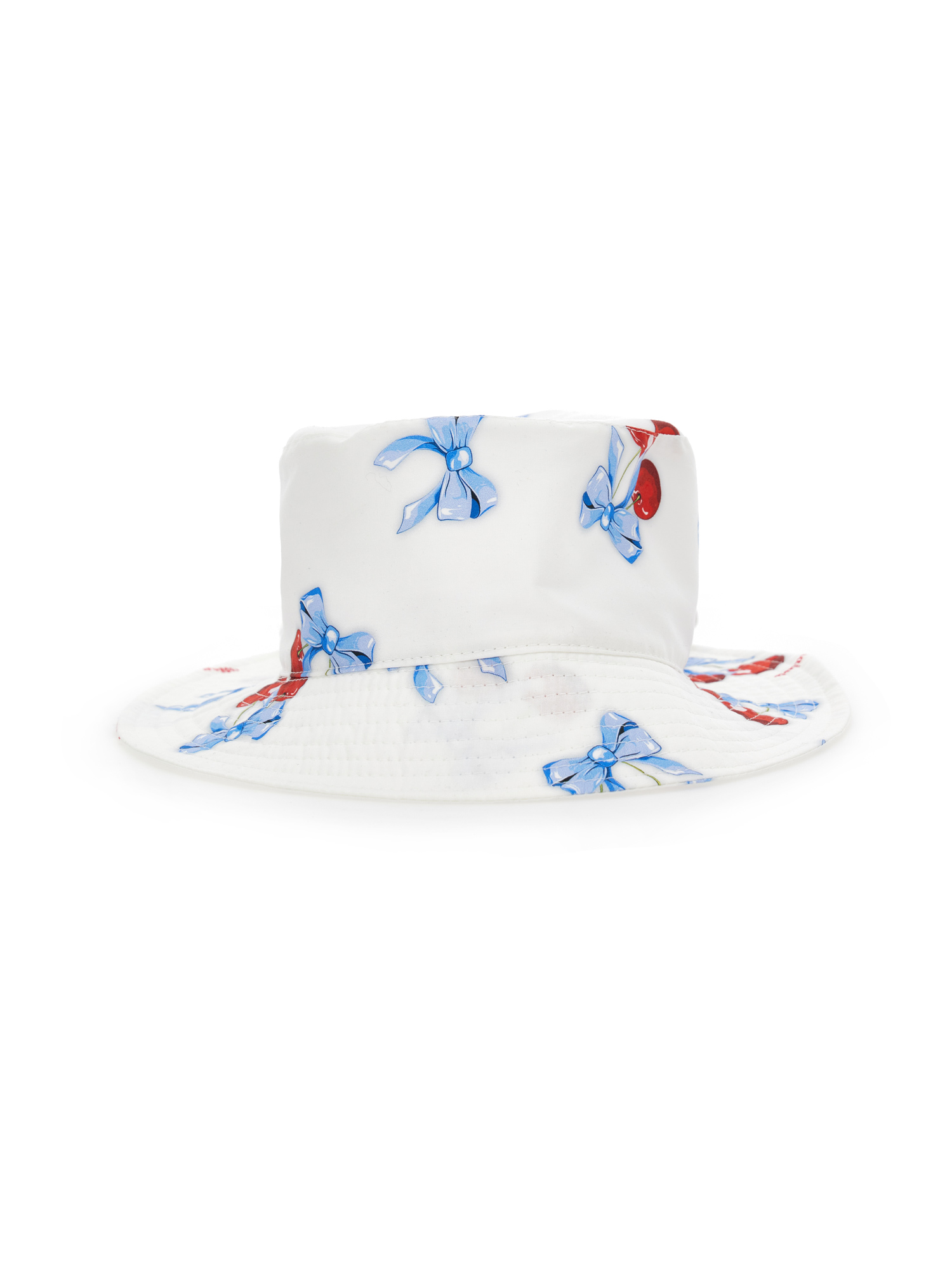 Monnalisa Kids'   Cherry Print Poplin Hat In White