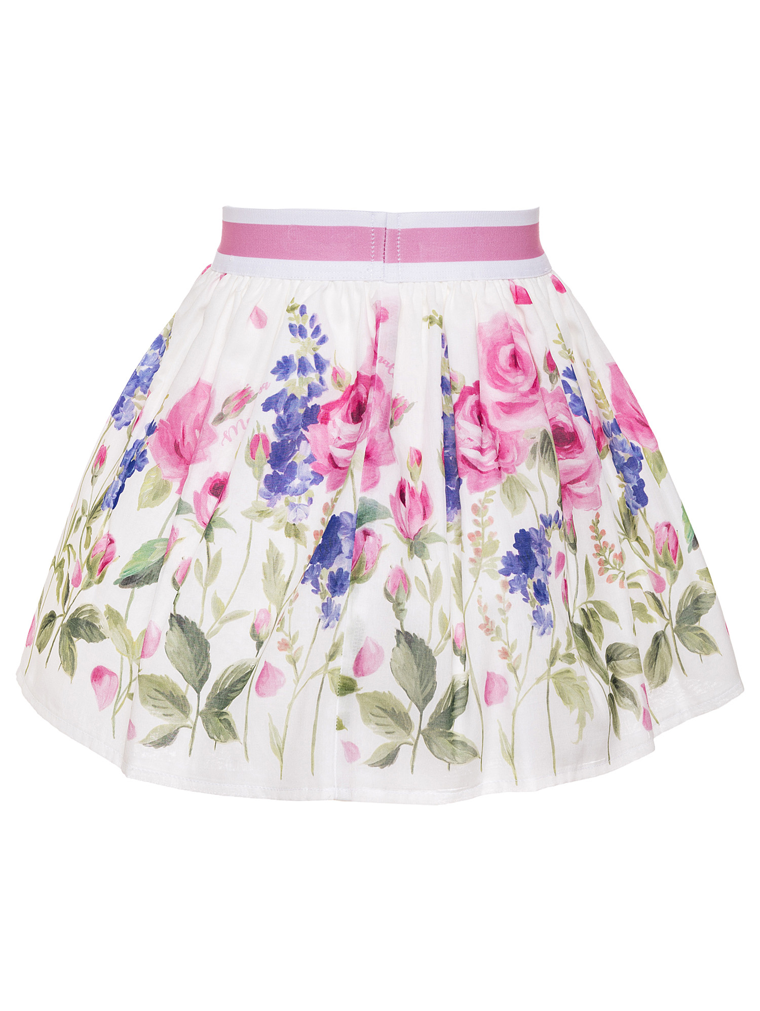 Monnalisa floral-print A-line mini skirt - White