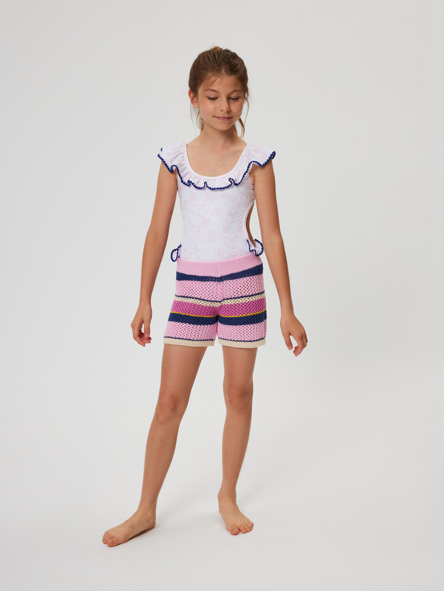 Philosophy Di Lorenzo Serafini Philosophy Kids  Philosophy Knit Shorts In Pink