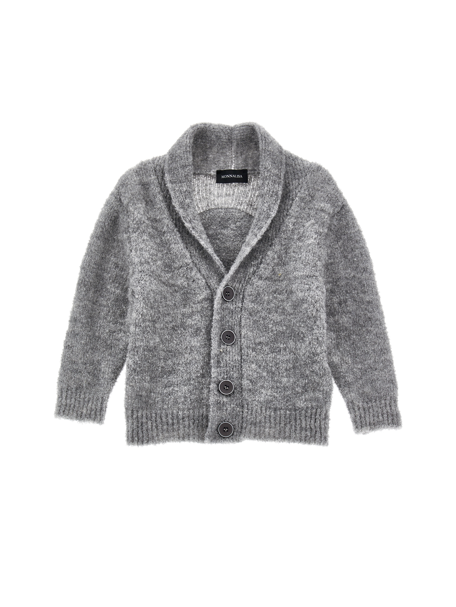 Monnalisa Wool Blend Cardigan In Grey