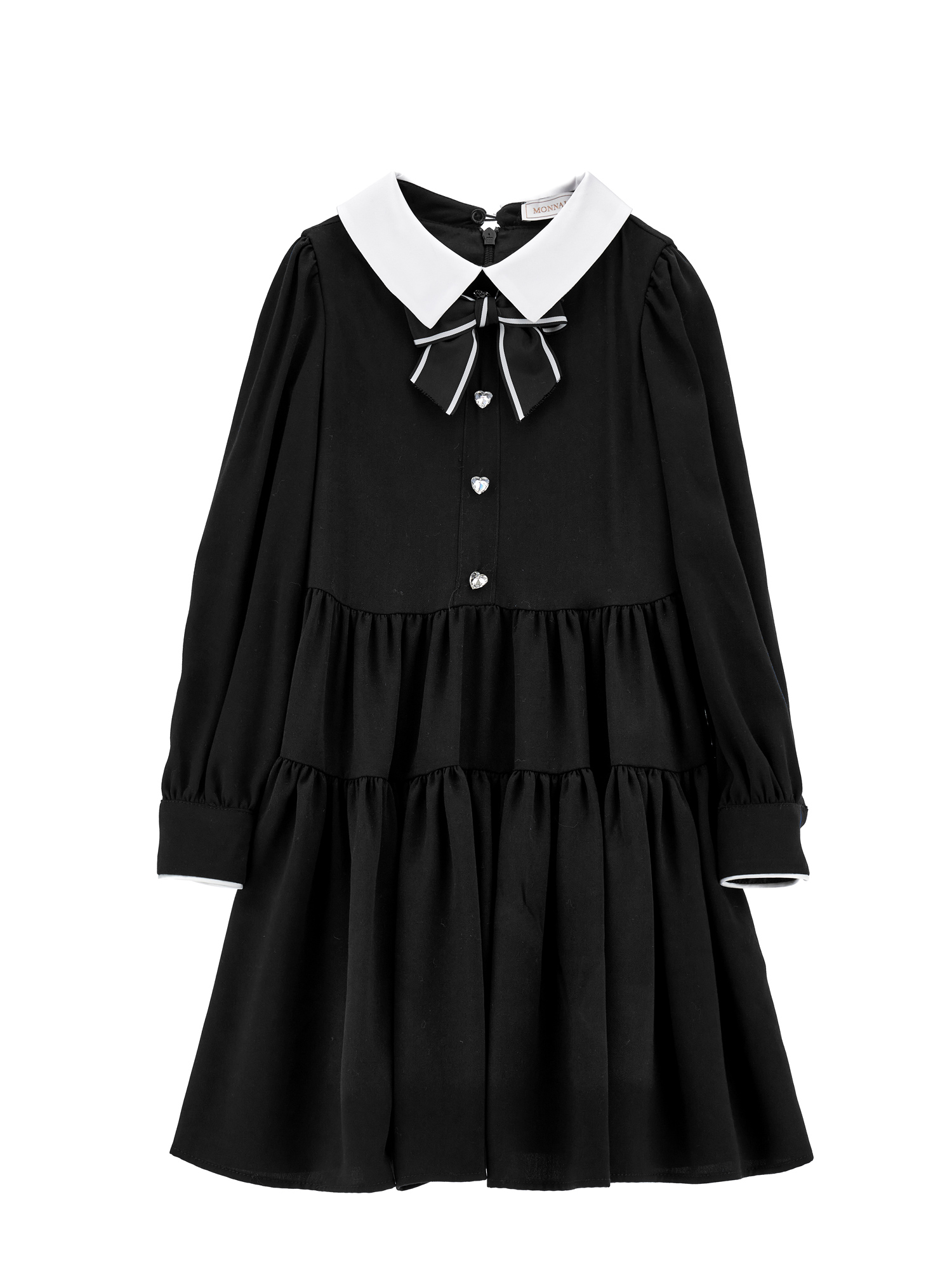 Monnalisa Bow-detailing Flared Dress In Black