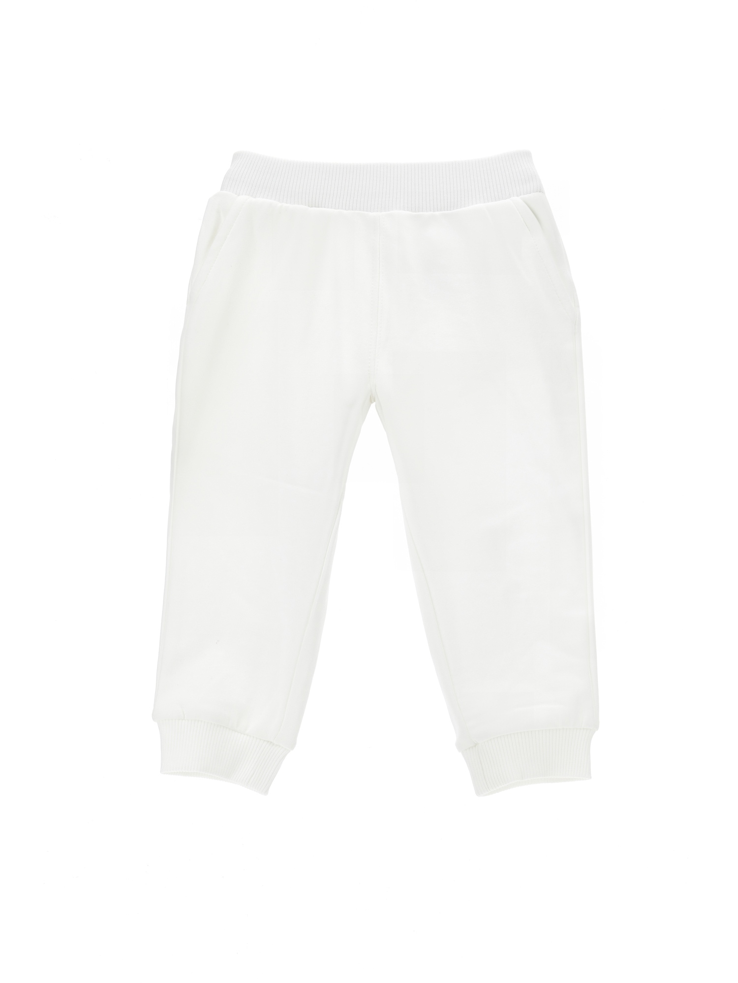 Monnalisa Stretch Fleece Joggers In Cream
