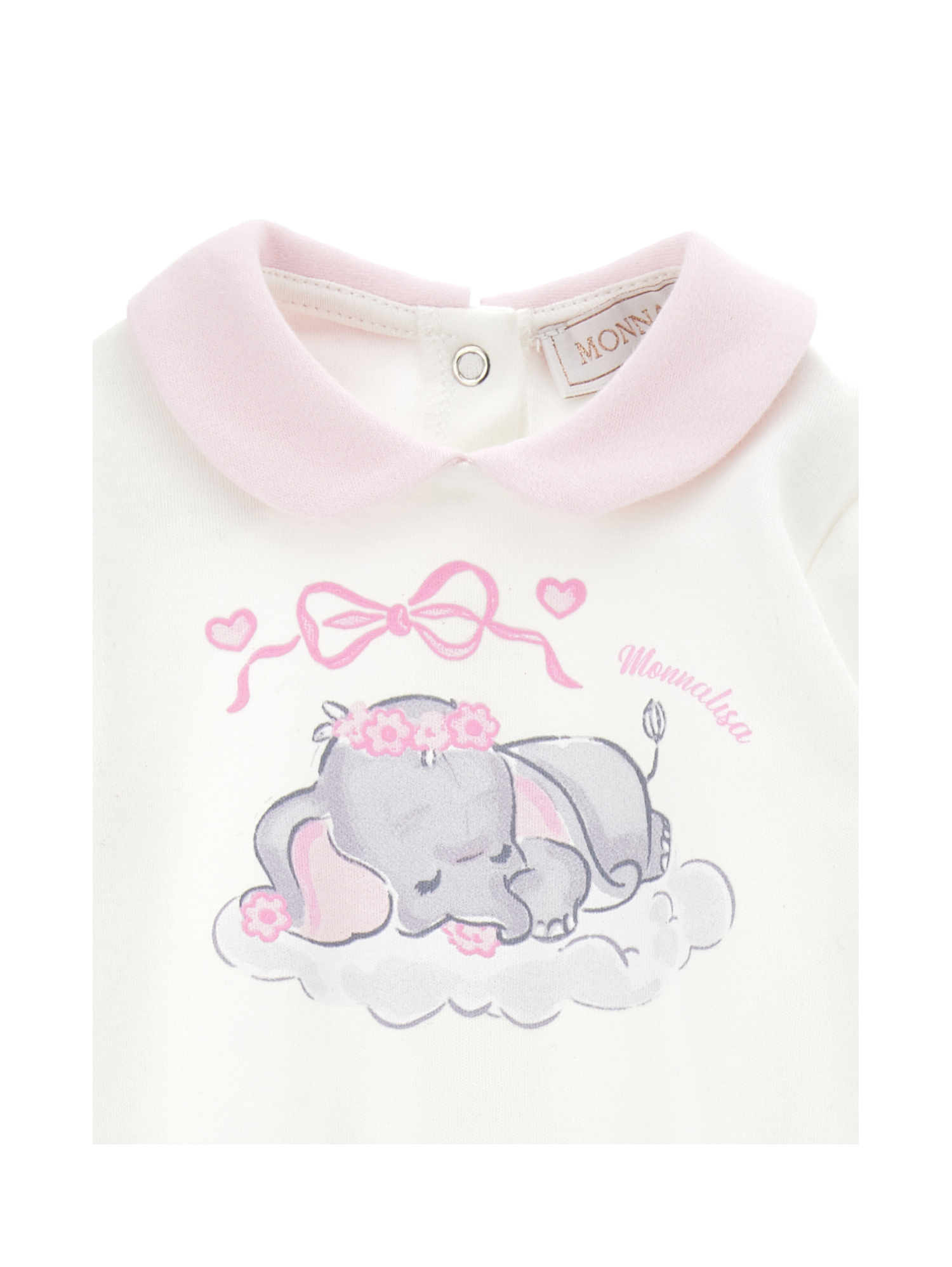 Monnalisa Dumbo 3-piece Set In Cream + Pink