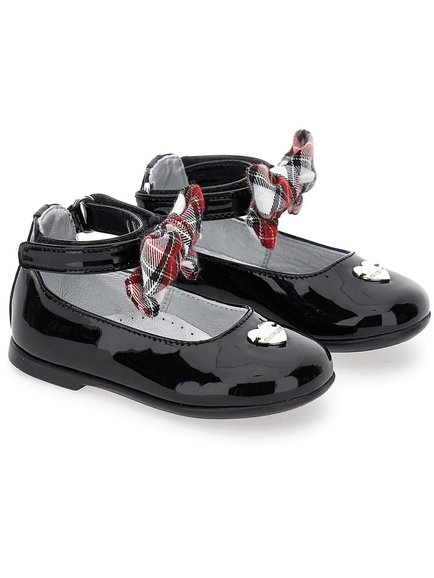Monnalisa Patent Leather Ballet Flats With Bow In Black
