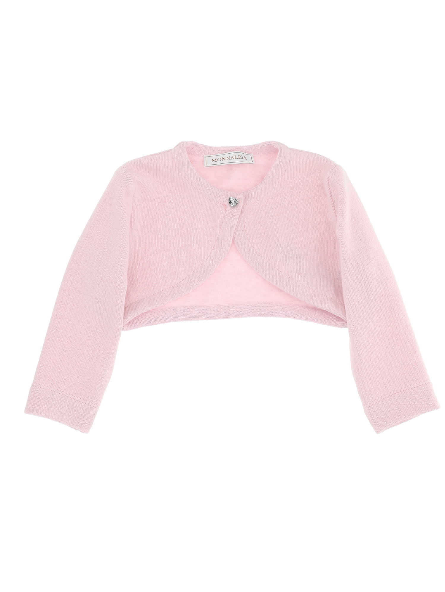 Monnalisa Merino Wool Cardigan In Light Pink
