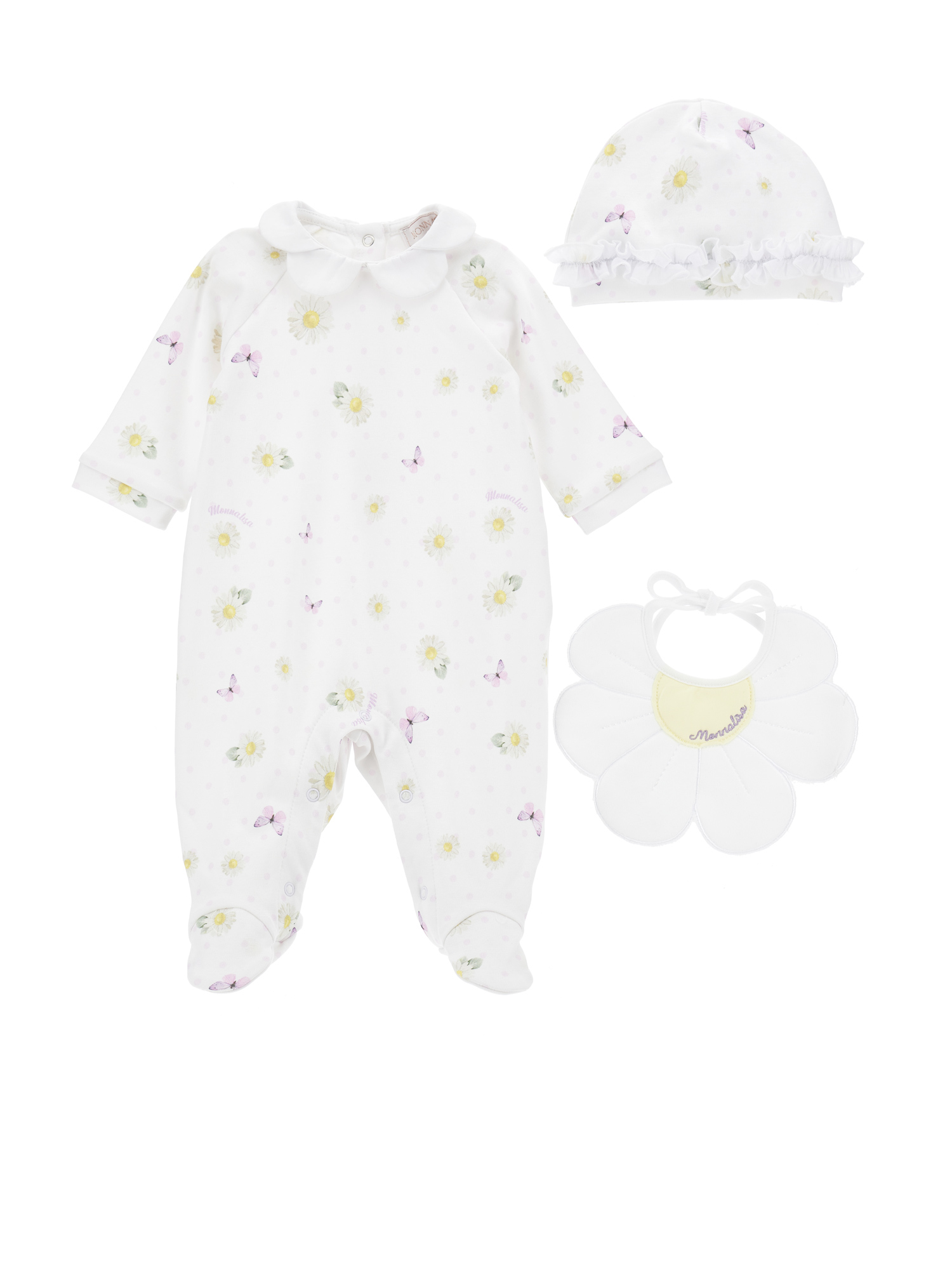 Monnalisa Babies'   Three-piece Daisy Set In White