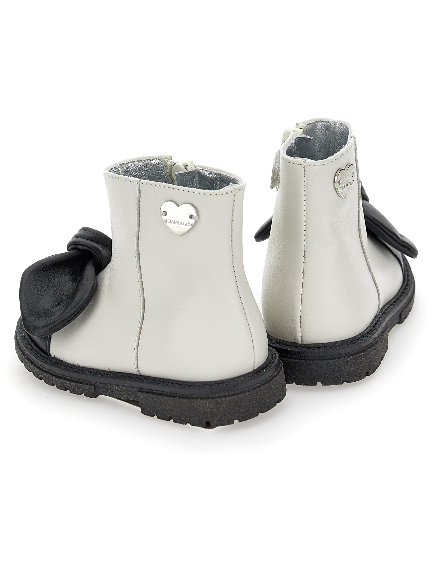 MONNALISA MONNALISA TWO-TONE LEATHER ANKLE BOOTS
