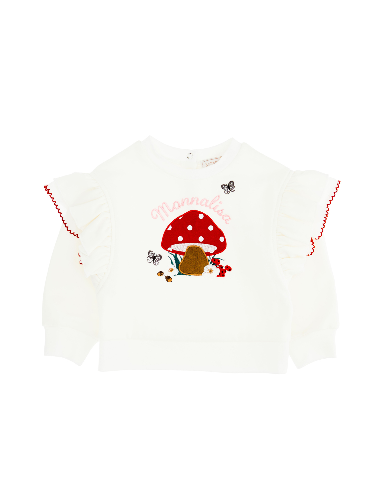 Monnalisa Girls Clothing Sweaters Sweatshirts Mushroom print sweatshirt with flounce 