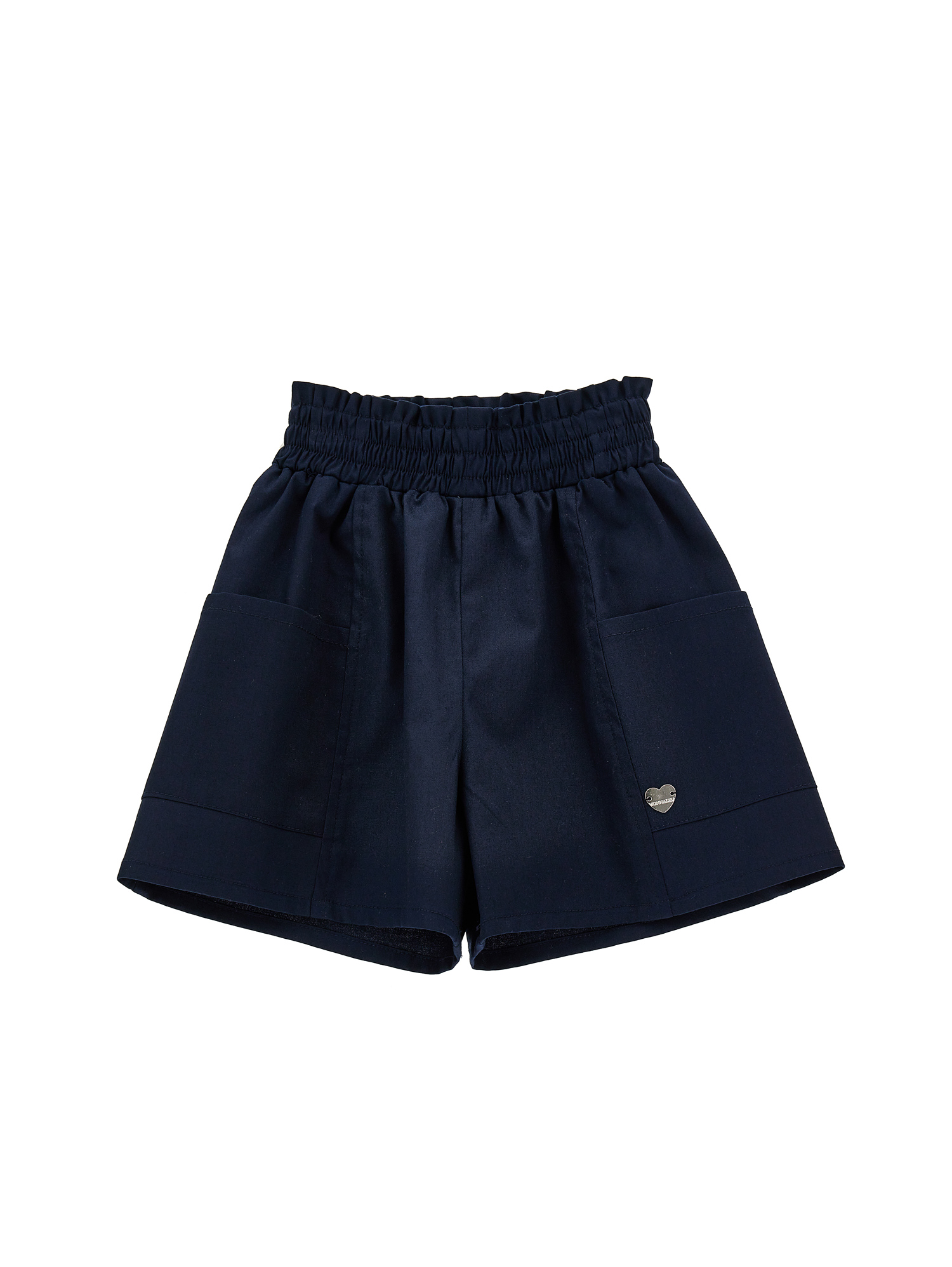 Monnalisa Gabardine Bermuda Shorts With Pockets In Dark Blue