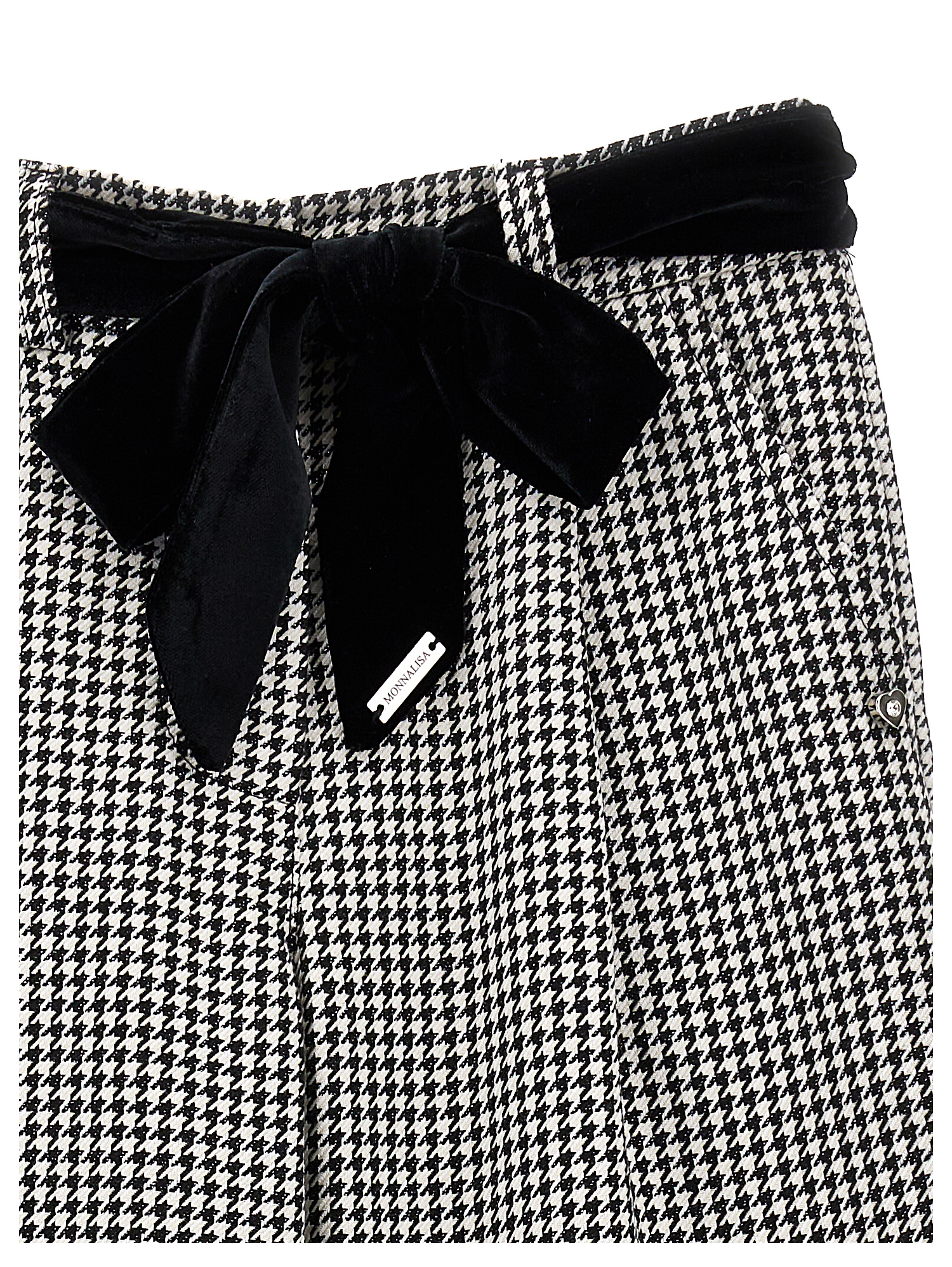 Monnalisa Houndstooth Wide-leg Trousers