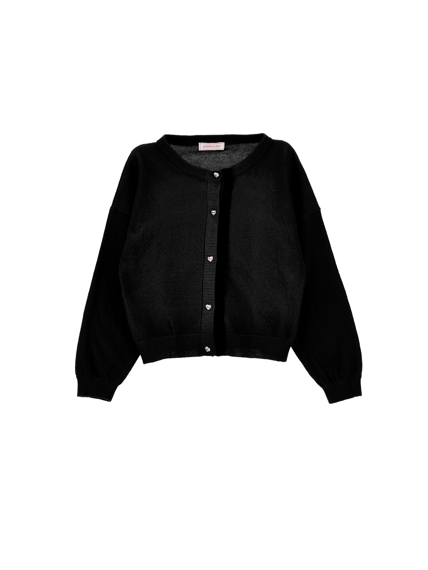 Monnalisa Supersoft Cardigan With Bow In Black