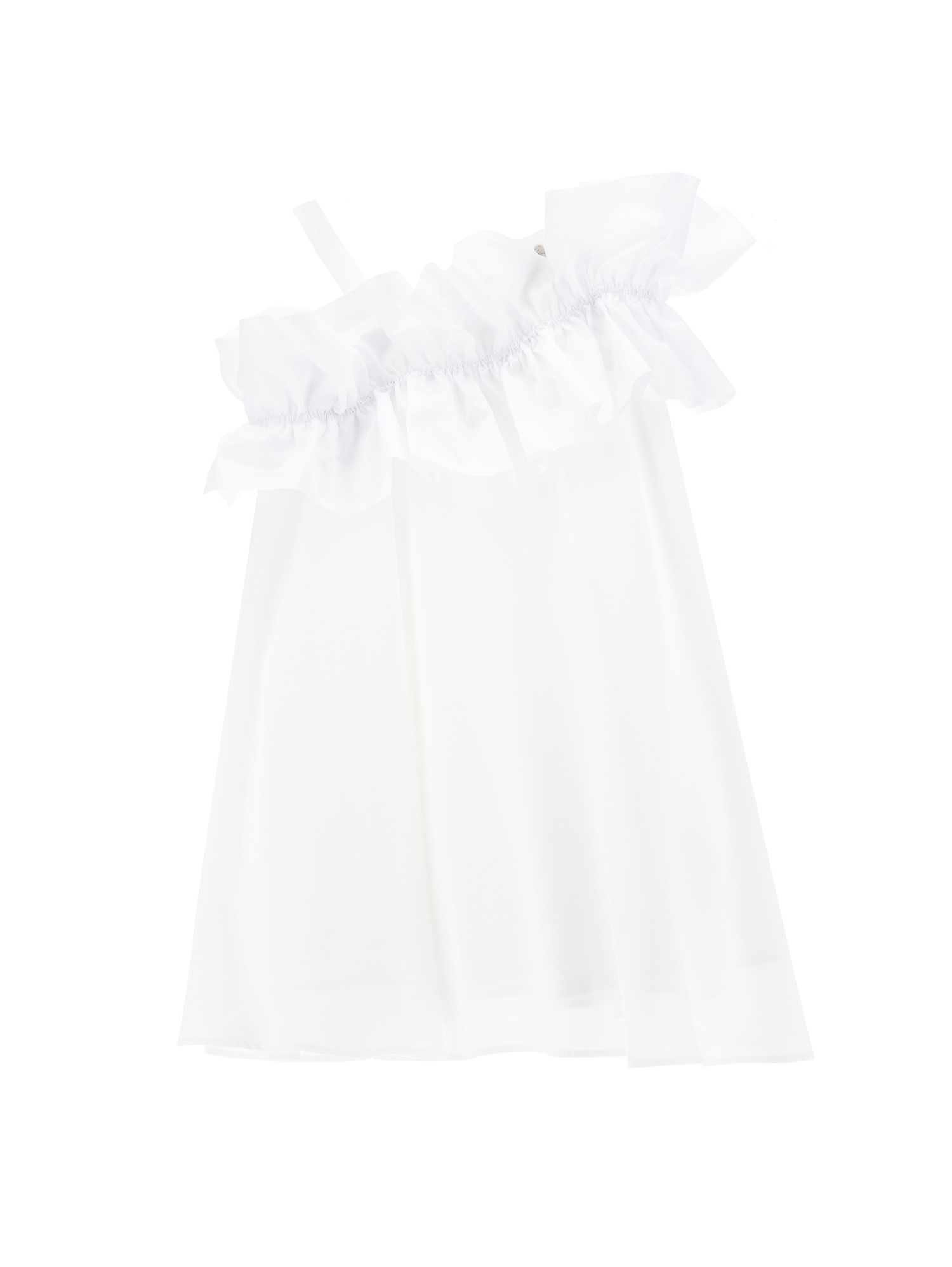 Monnalisa Kids'   One Shoulder Cady Dress In White