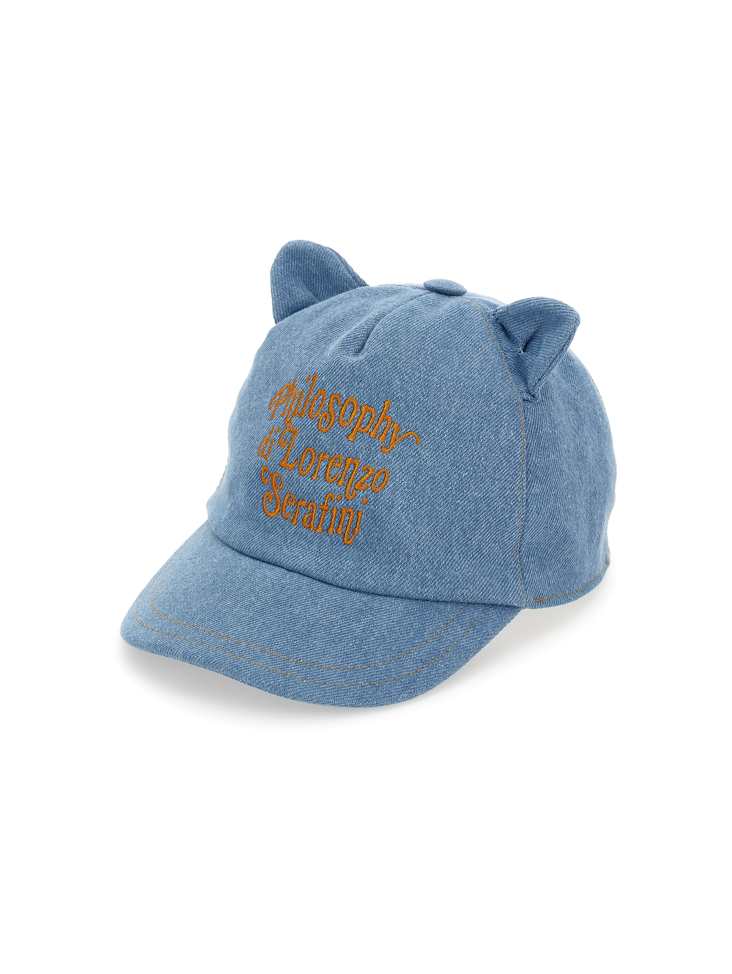 Monnalisa Denim Hat With Ears In Blue