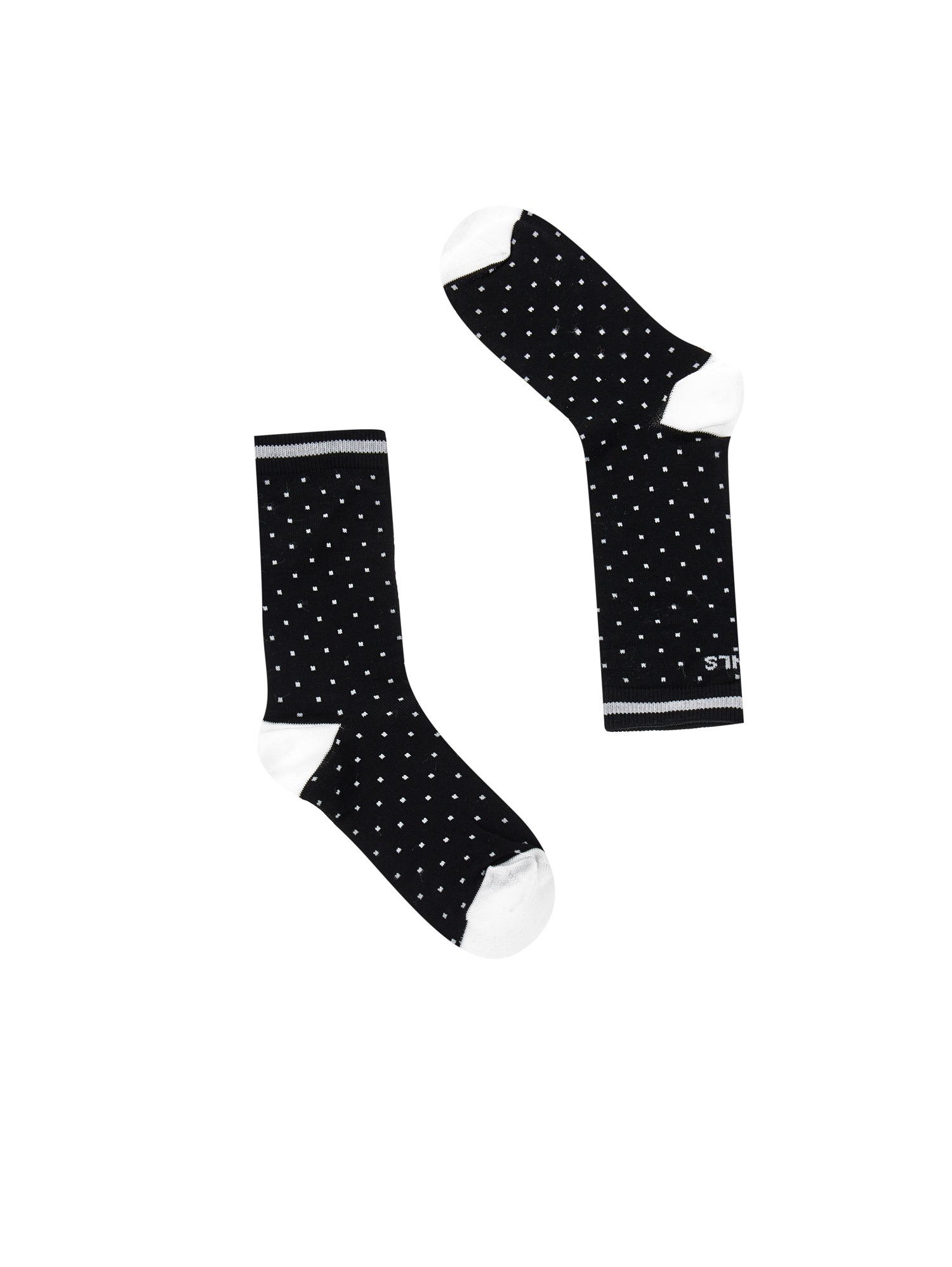 Monnalisa Polka Dot Lisle Socks Set In White + Black