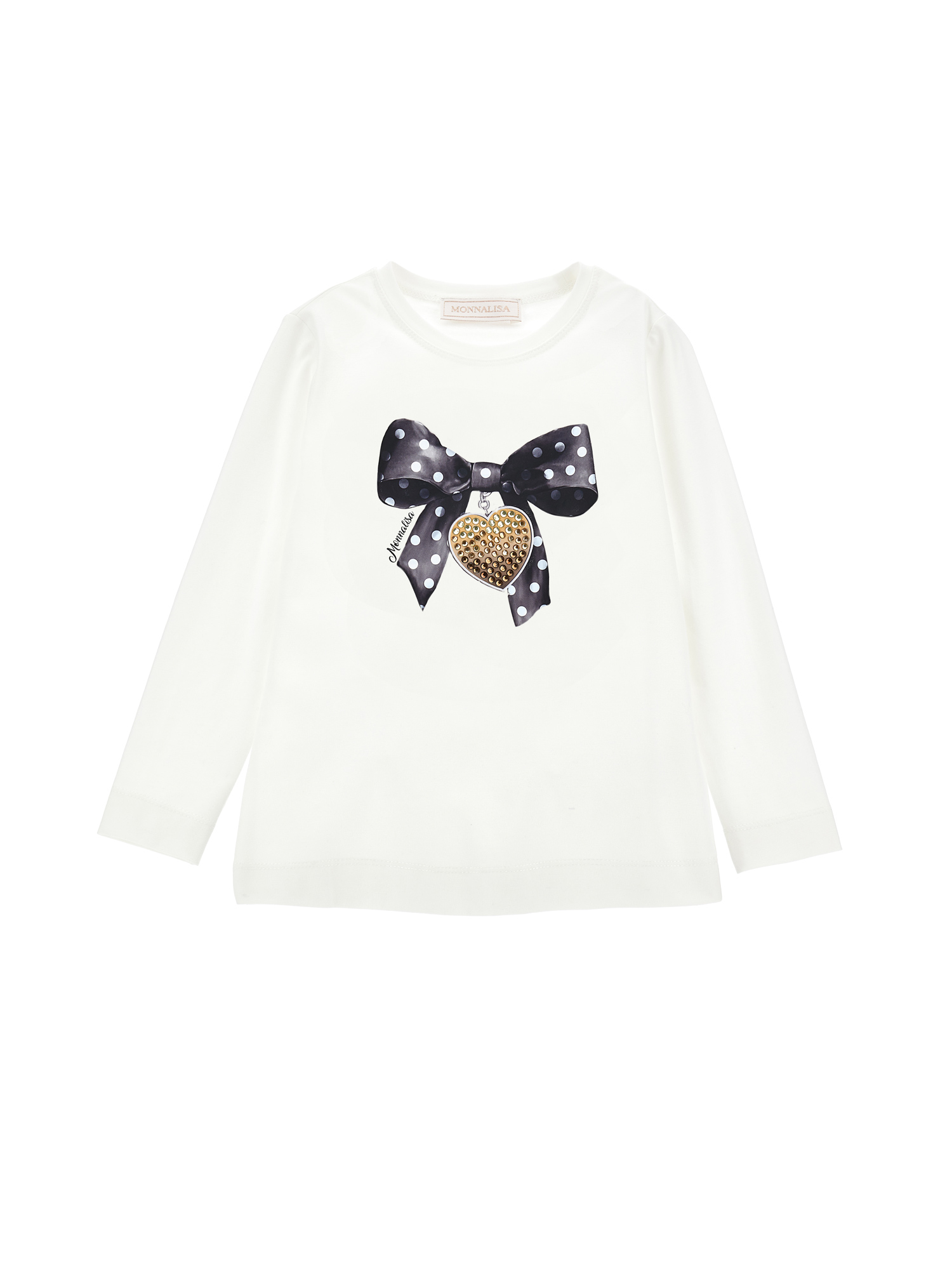 Monnalisa T-shirt cotone stampa fiocco